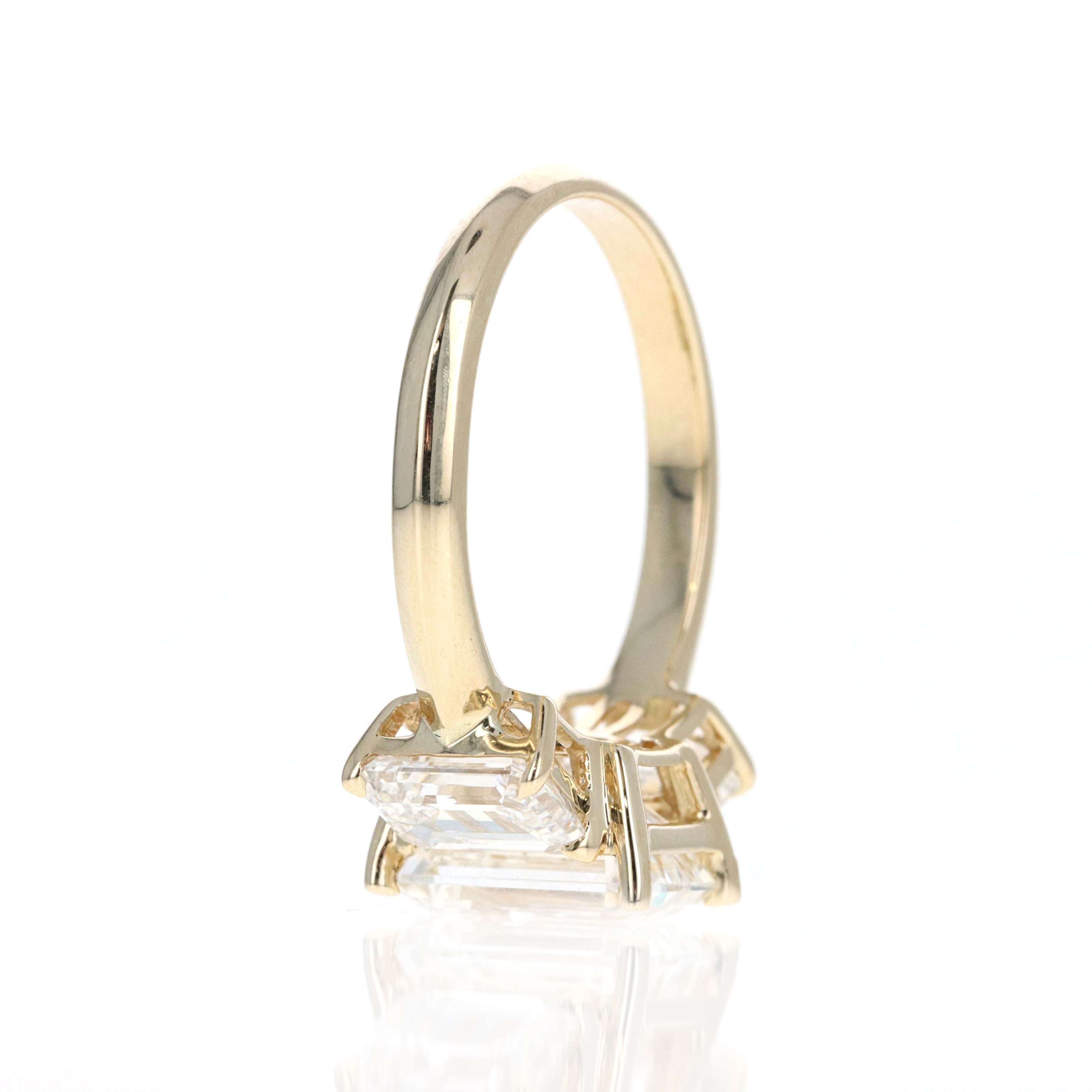 Lab Grown 5 Carat Emerald Diamond Three Stone Engagement Ring - Replica Handbags