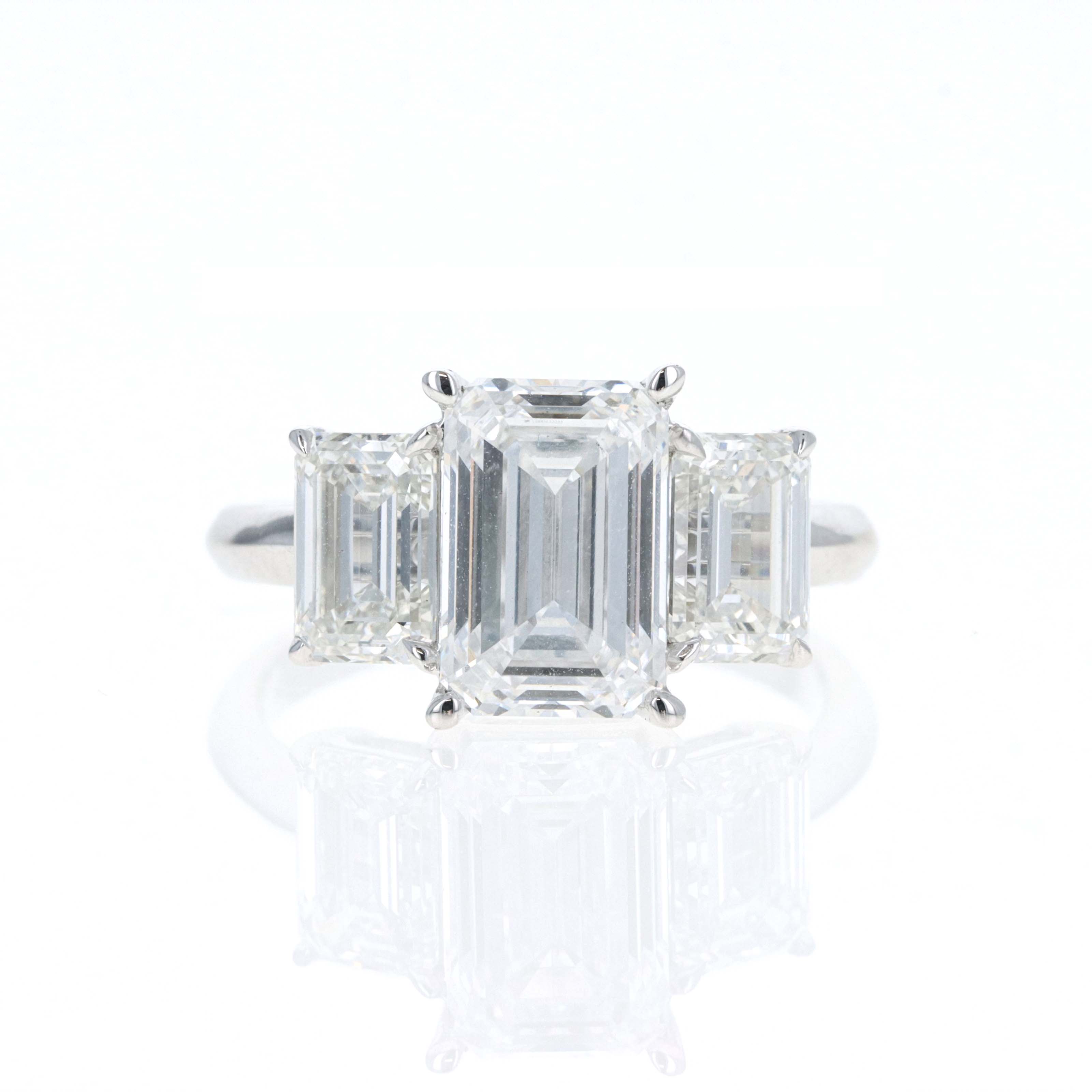 Lab Grown 5 Carat Emerald Diamond Three Stone Engagement Ring -  Replica Handbags 