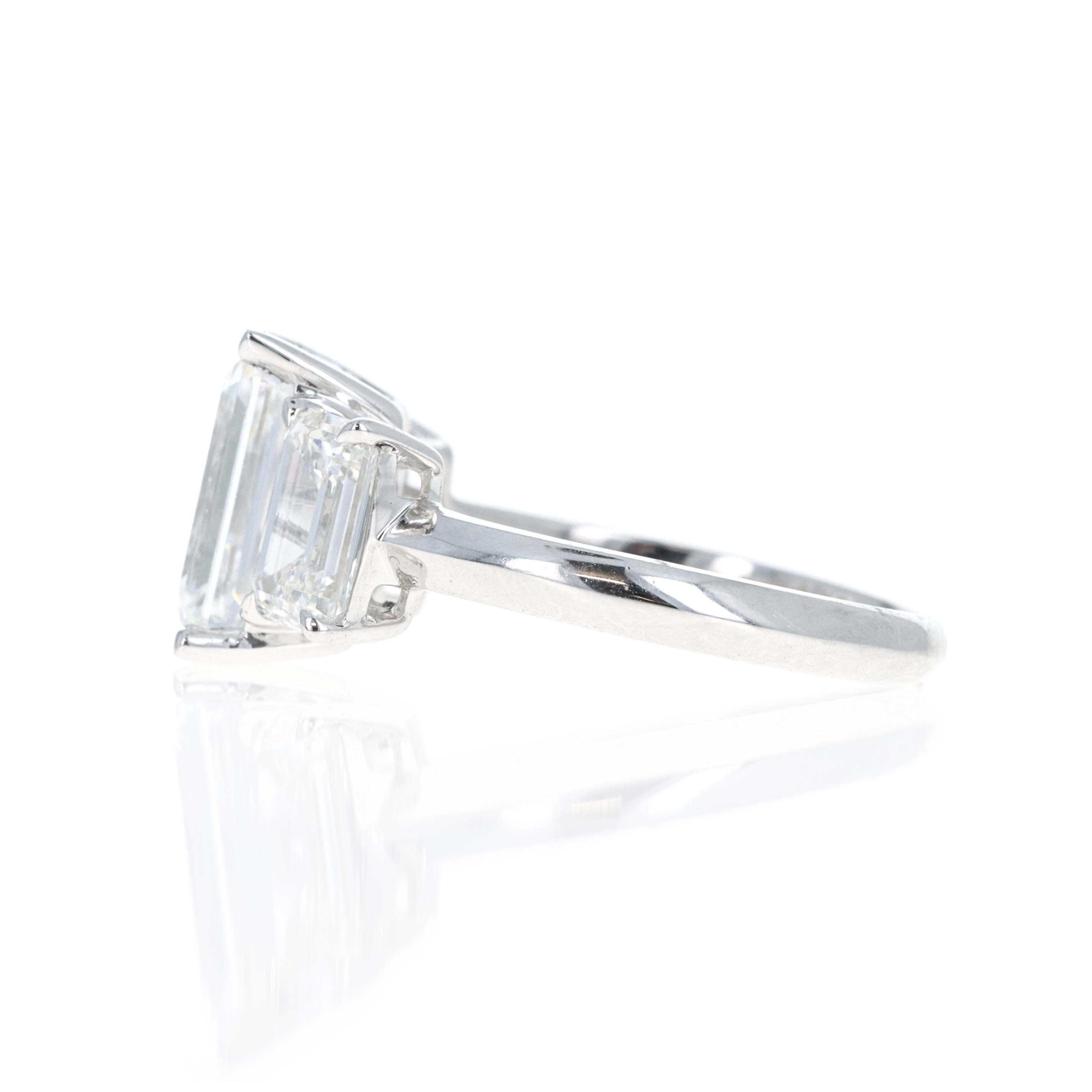 Lab Grown 5 Carat Emerald Diamond Three Stone Engagement Ring -  Replica Handbags 