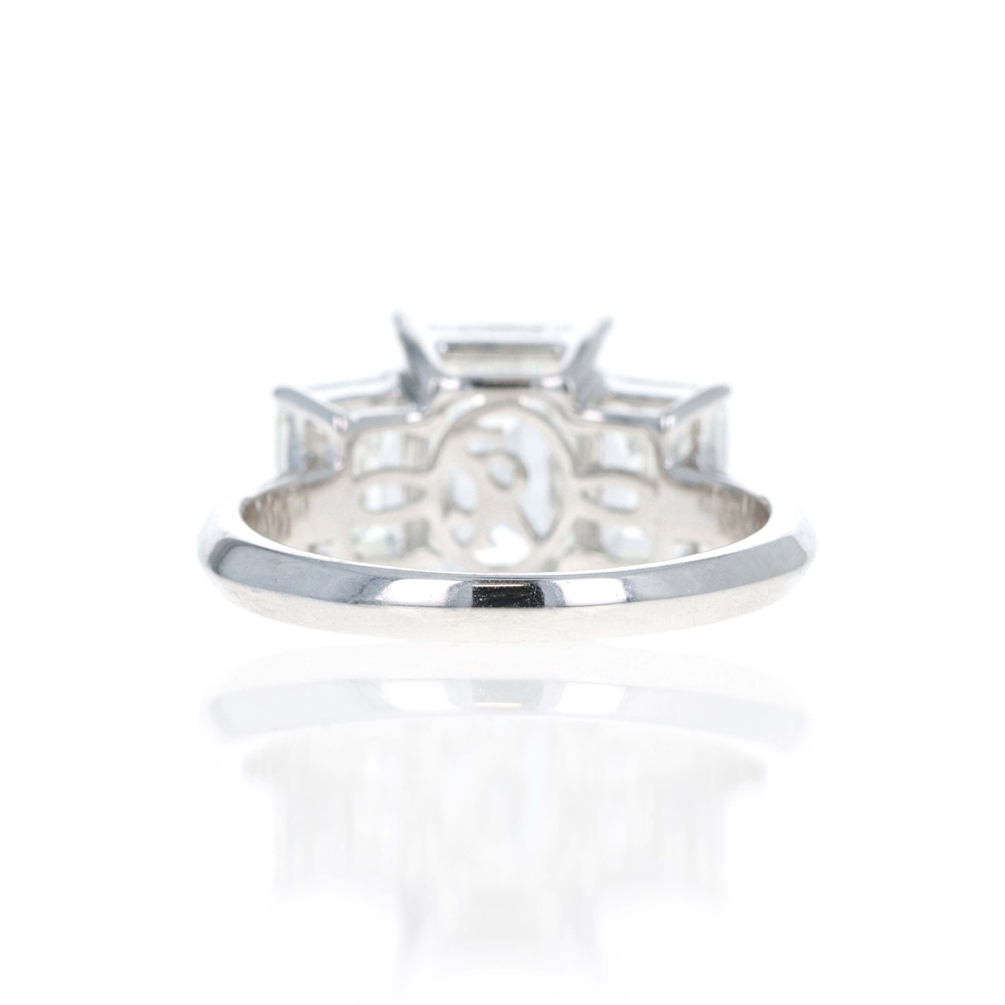 Lab Grown 5 Carat Emerald Diamond Three Stone Engagement Ring -  Replica Handbags 