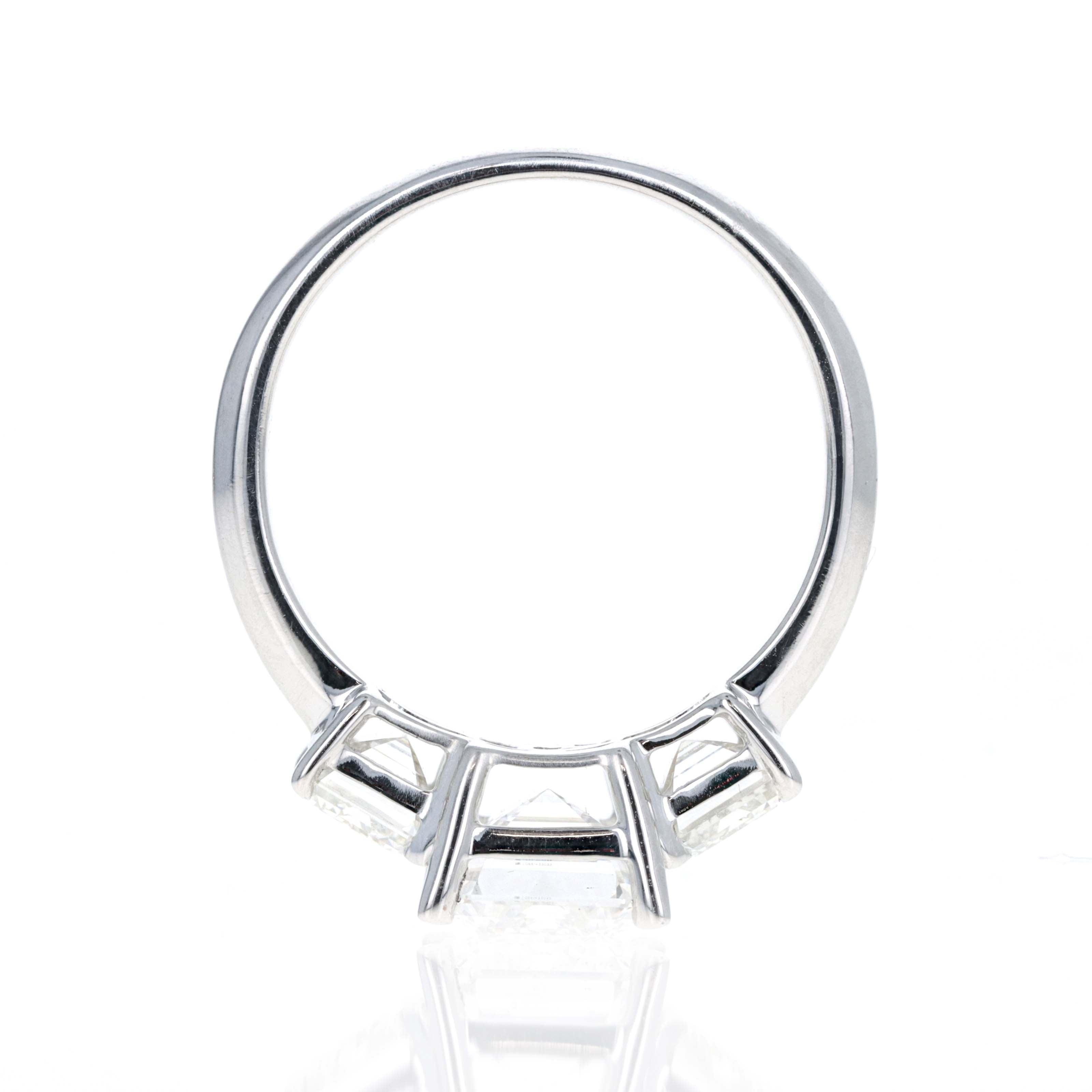 Lab Grown 5 Carat Emerald Diamond Three Stone Engagement Ring -  Replica Handbags 