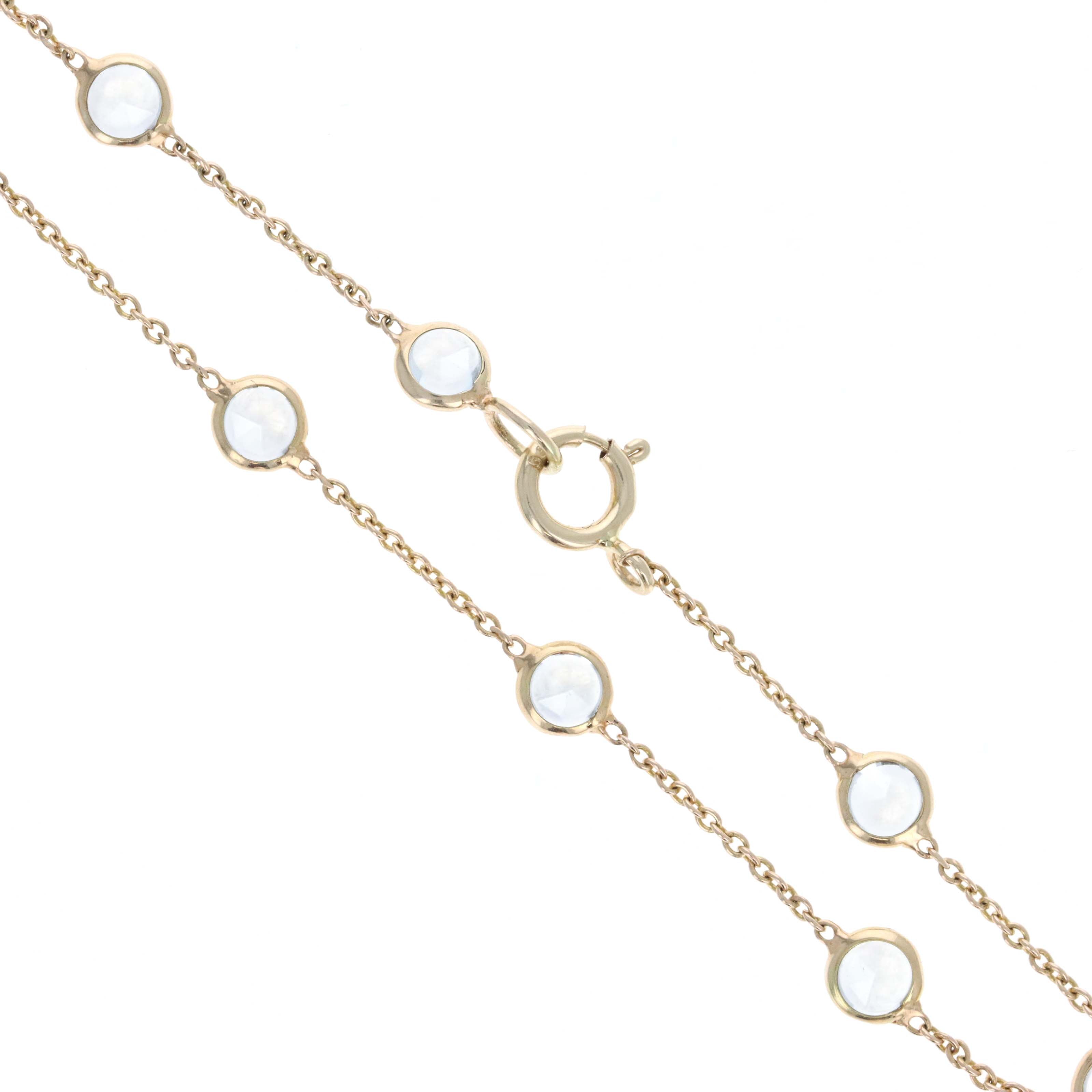 14K Yellow Gold 1.68 Carat White Topaz Bezel Station Bracelet -  Replica Handbags 