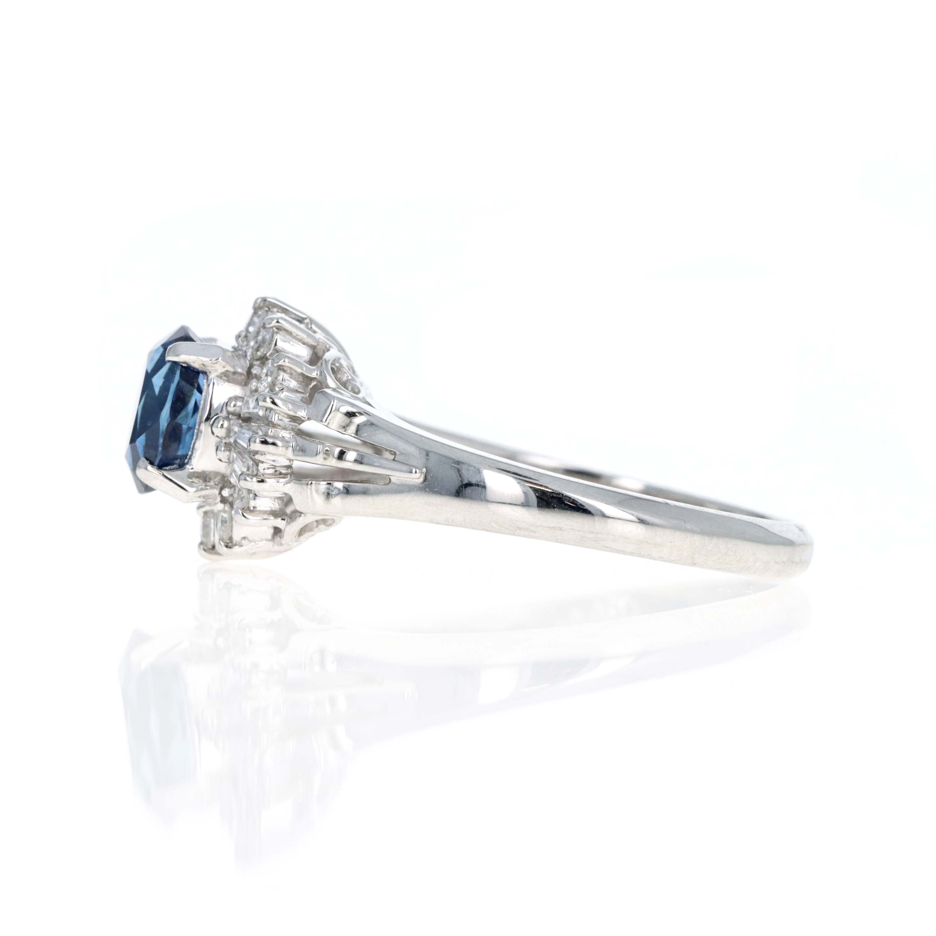 Platinum 1.25 Carat Oval Sapphire Diamond Fan Ring -  Replica Handbags 