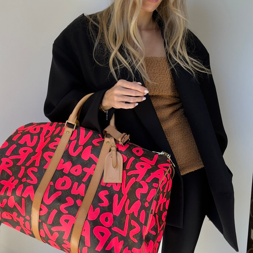 Louis Vuitton Stephen Sprouse Monogram Graffiti Keepall 50 Fuchsia - Replica Handbags