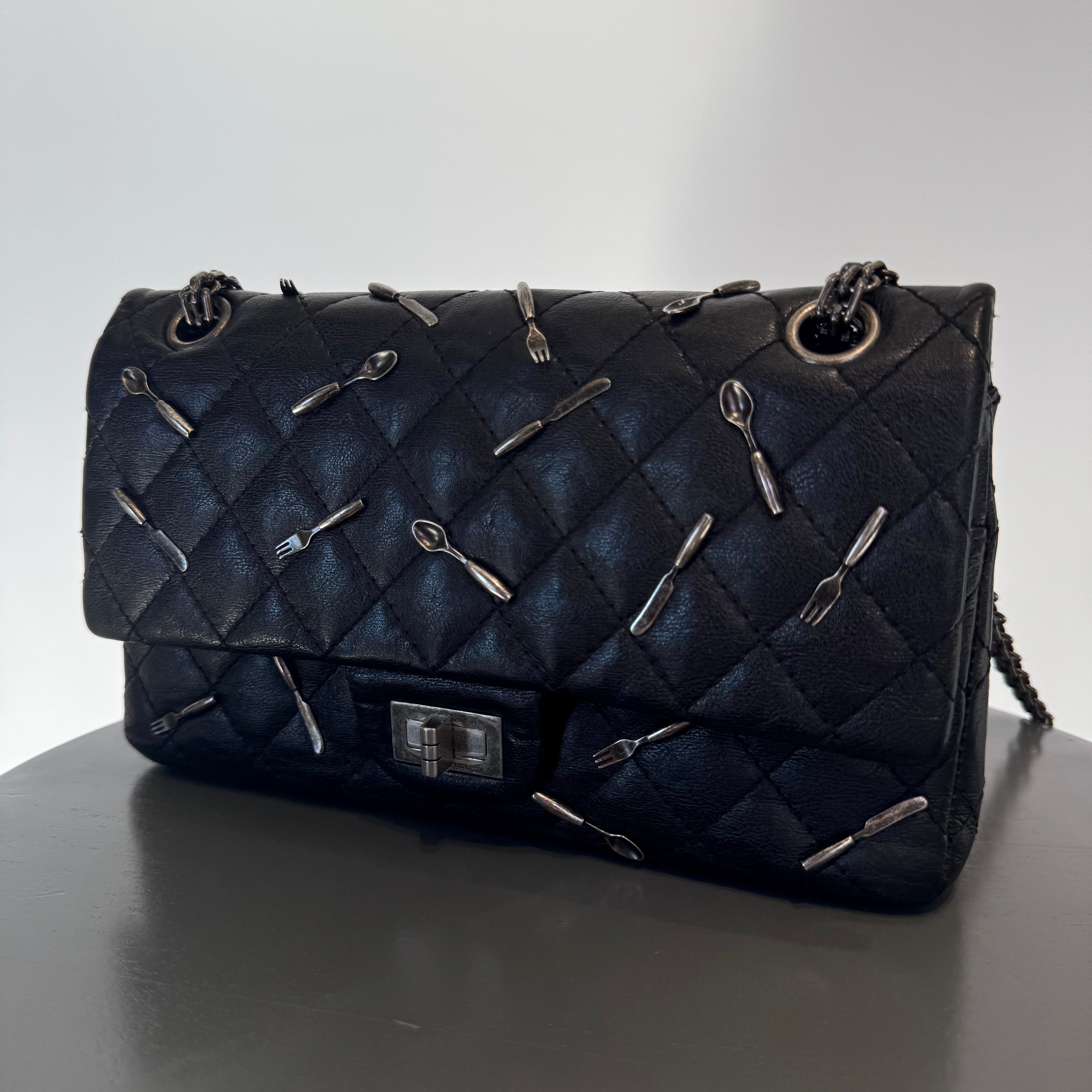 Ultra Rare Limited Edition Chanel 2015 Calfskin Brasserie Charms 2.55 Reissue Flap Bag -  Replica Handbags 