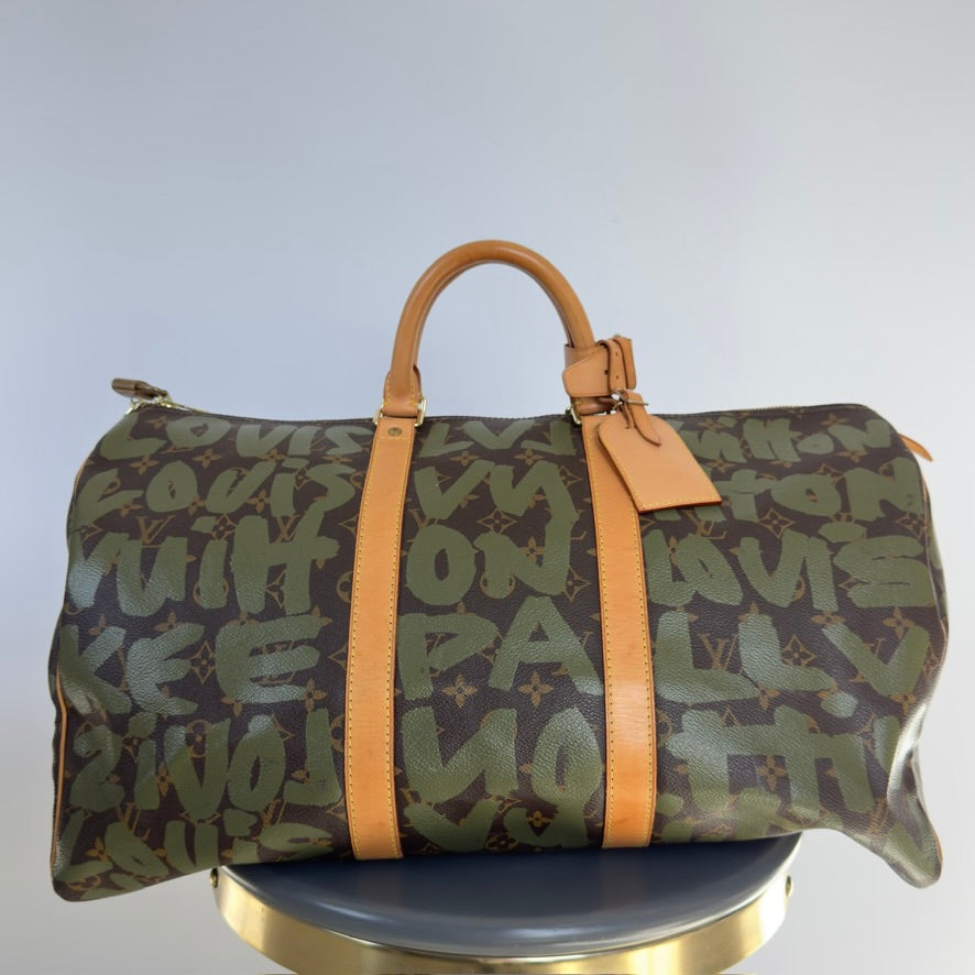 Louis Vuitton Stephen Sprouse Monogram Graffiti Keepall 50 Dark Green - Replica Handbags