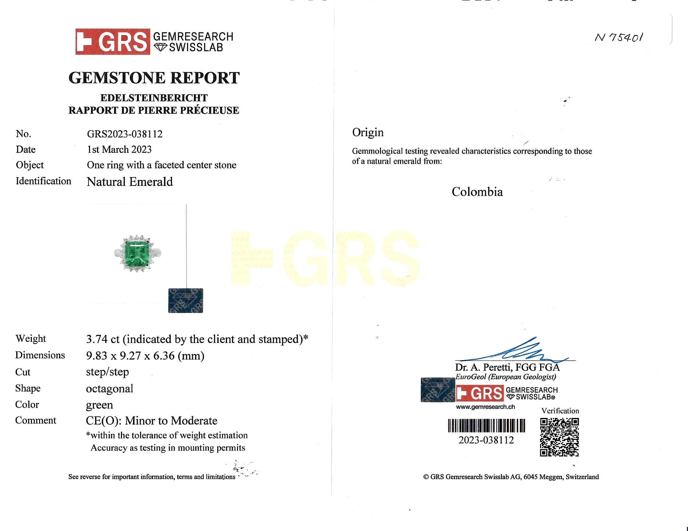 Platinum 3.74 Carat Columbian Emerald Diamond Halo Ring - Replica Handbags