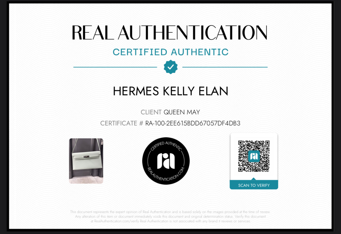 Hermes Kelly Elan Vert Peppermint -  Replica Handbags 