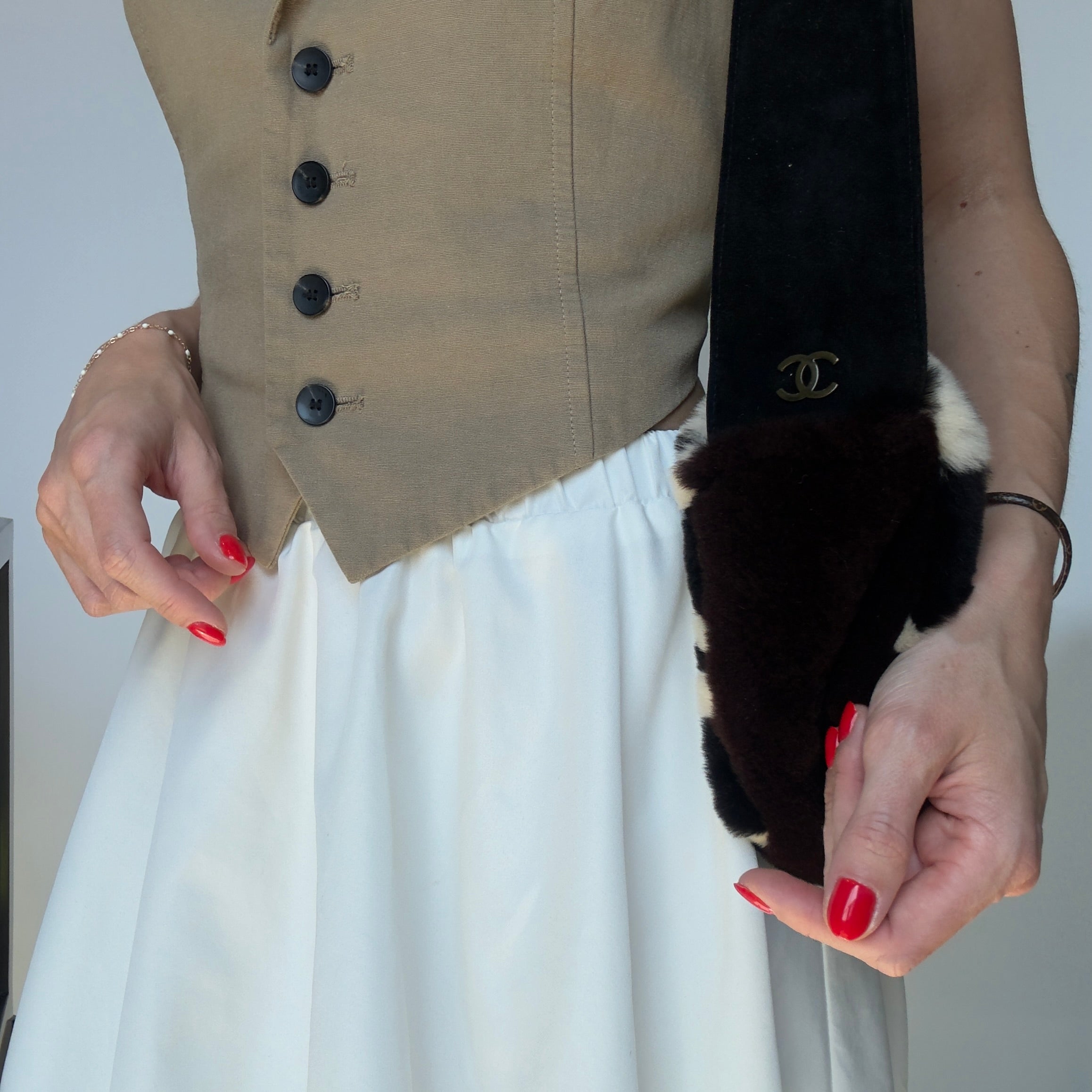 Chanel Mouton Shearling and Suede Bag 1996-1997 - Replica Handbags