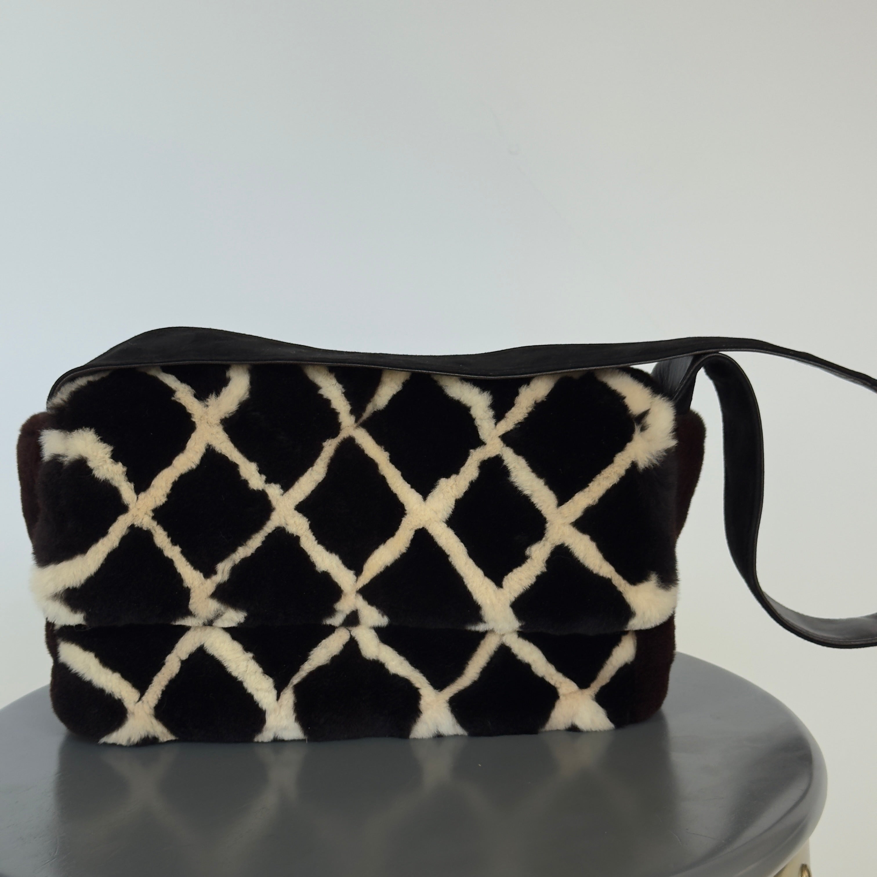 Chanel Mouton Shearling and Suede Bag 1996-1997 - Replica Handbags