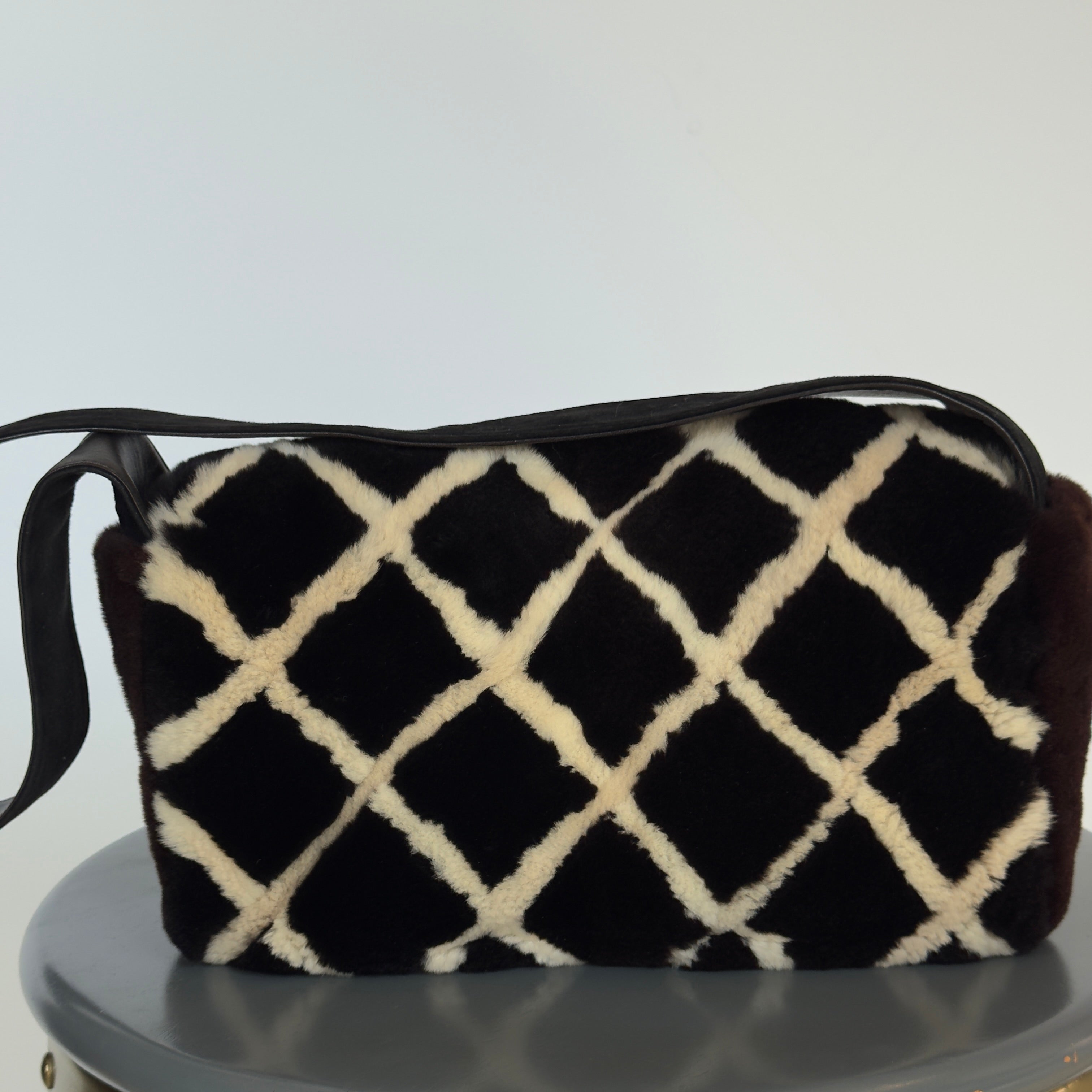 Chanel Mouton Shearling and Suede Bag 1996-1997 -  Replica Handbags 