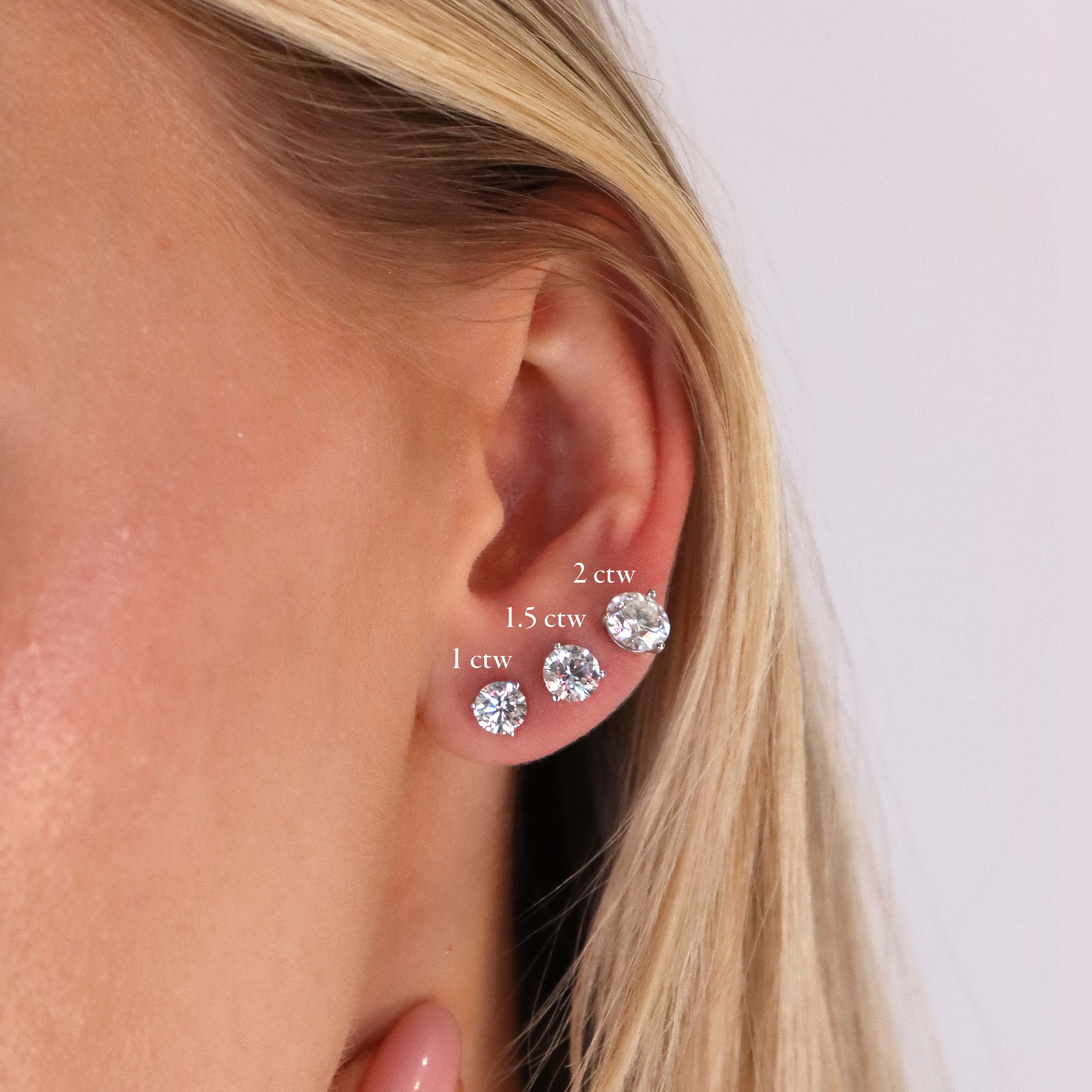 Lab Grown Diamond Round Stud Earrings -  Replica Handbags 