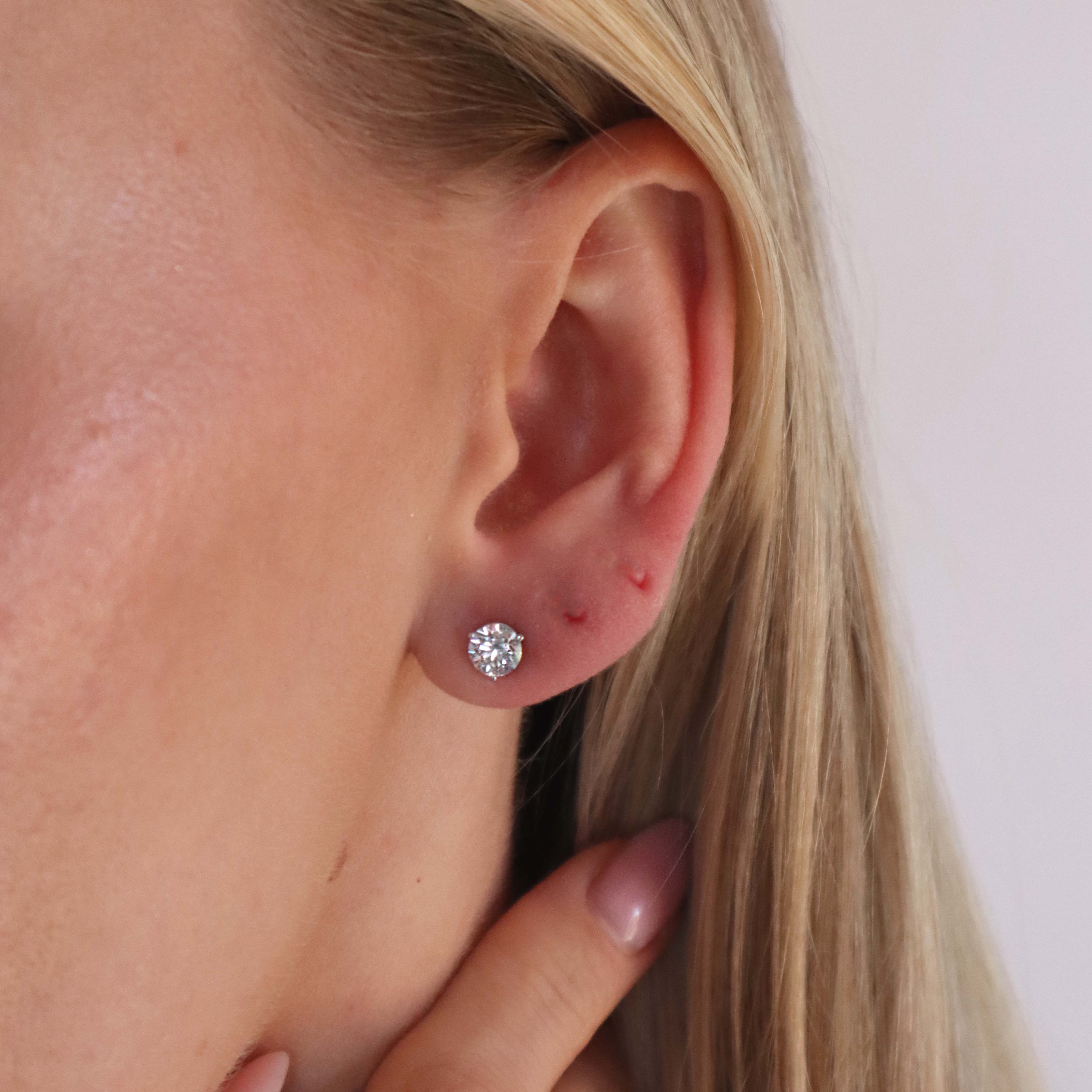 Lab Grown Diamond Round Stud Earrings -  Replica Handbags 