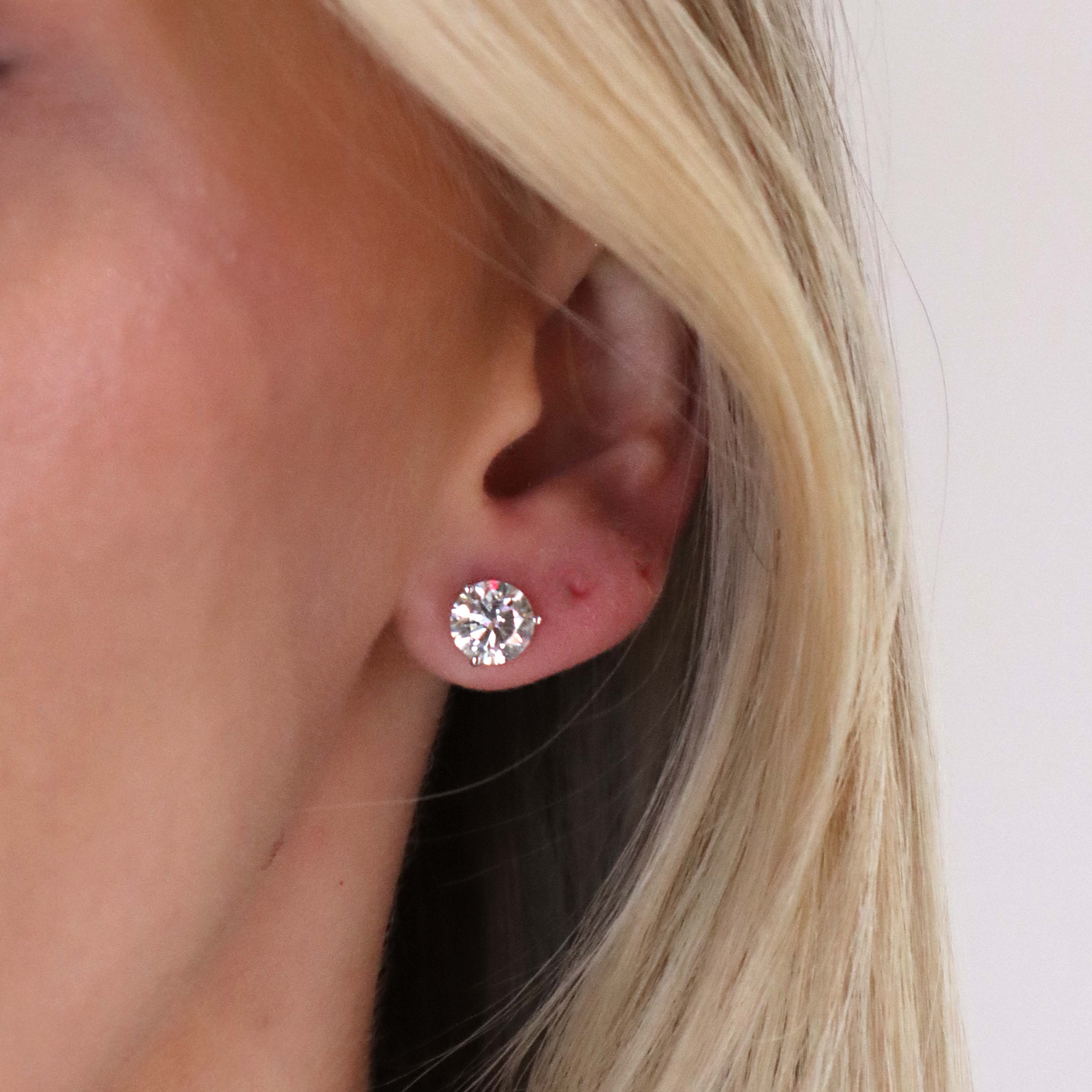 Lab Grown Diamond Round Stud Earrings -  Replica Handbags 