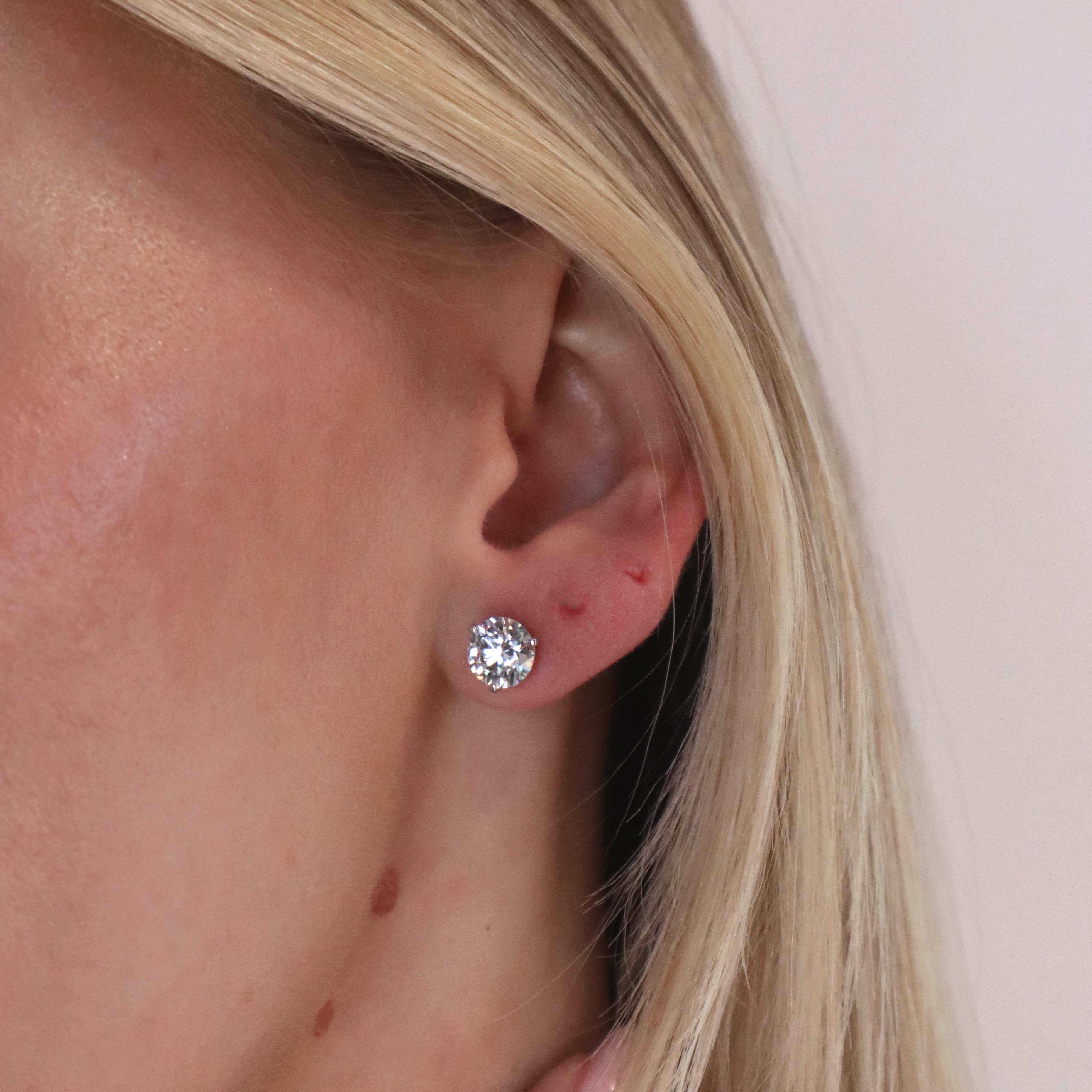 Lab Grown Diamond Round Stud Earrings -  Replica Handbags 