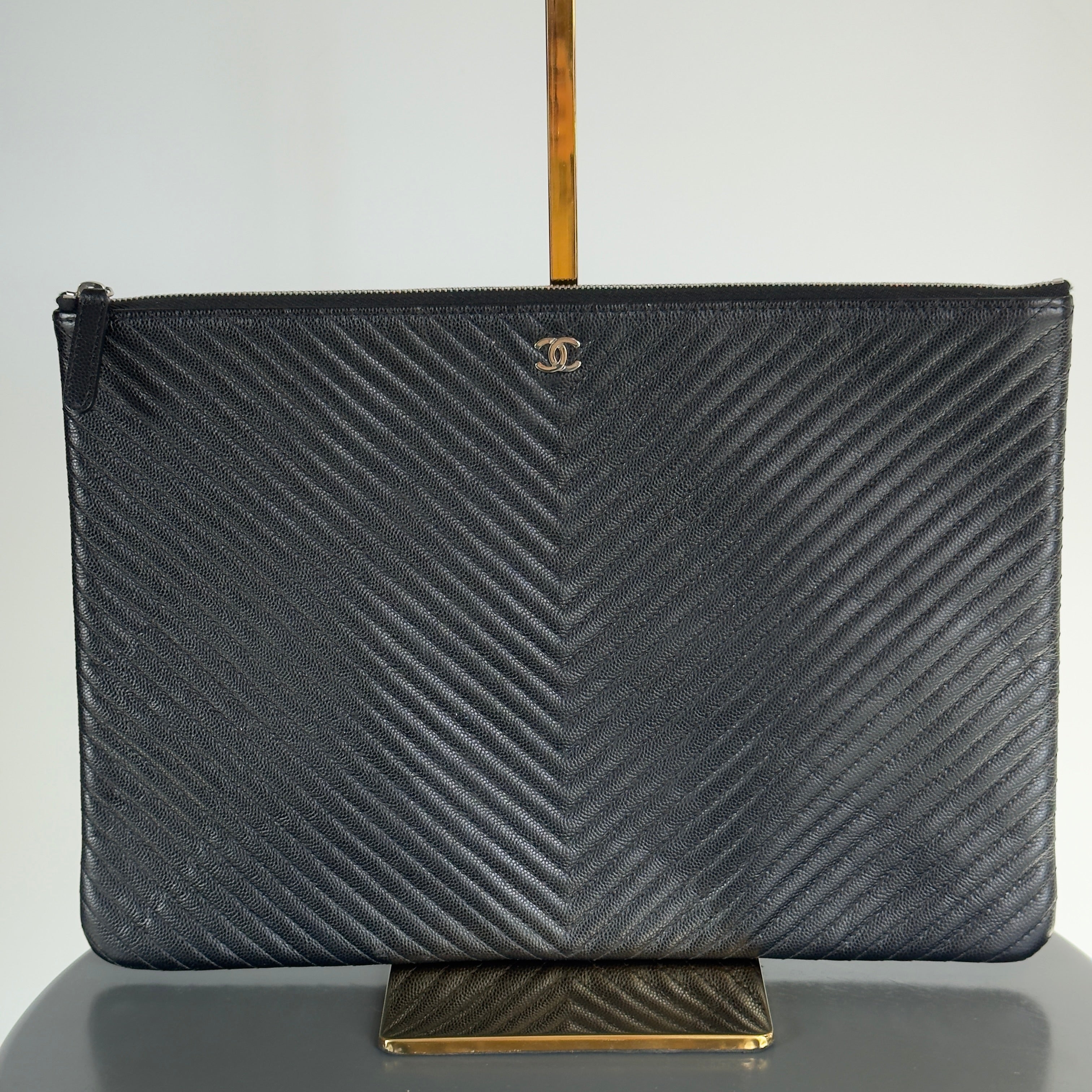 Chanel Caviar O-Case Chevron - Replica Handbags
