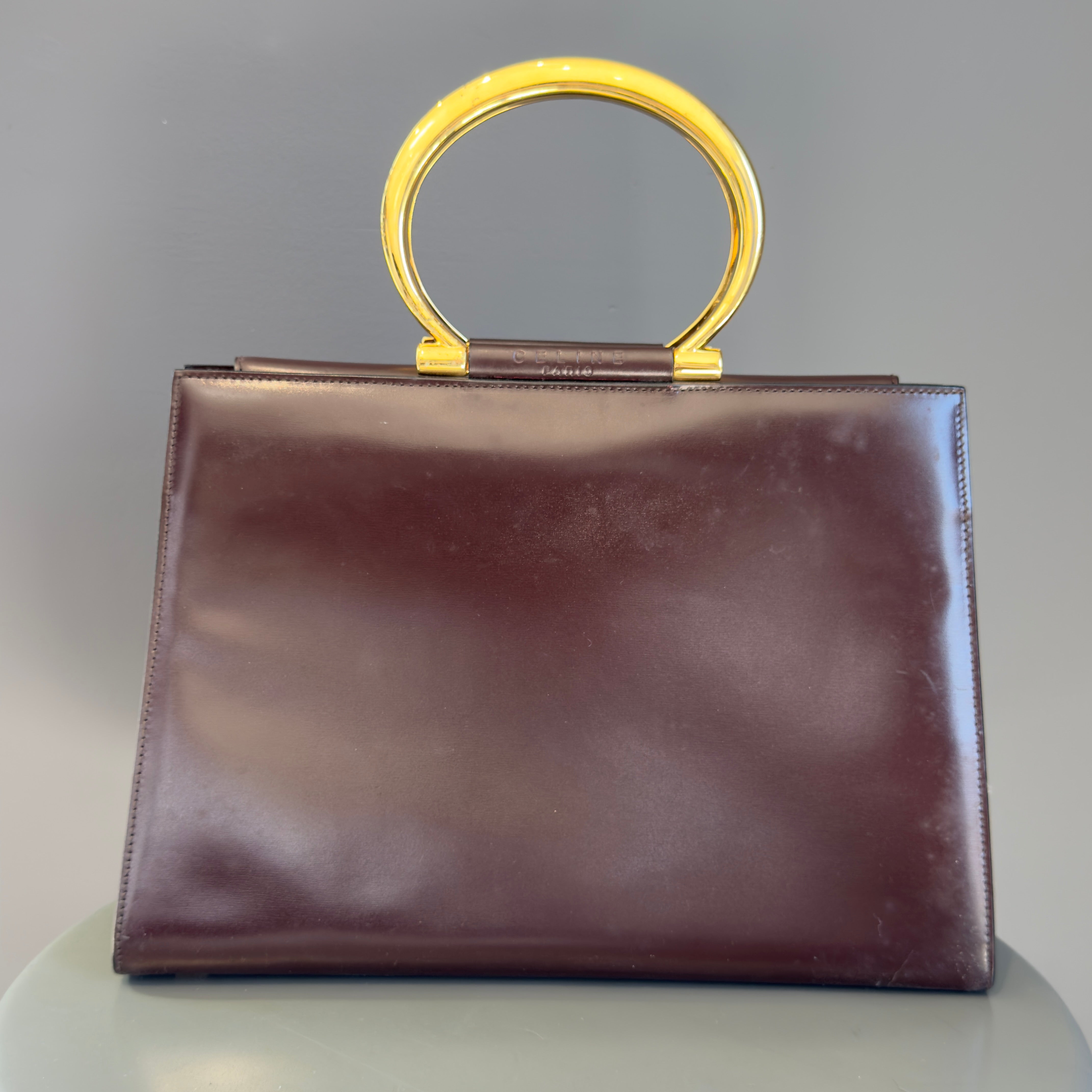 Vintage Celine Leather Top Handle - Replica Handbags