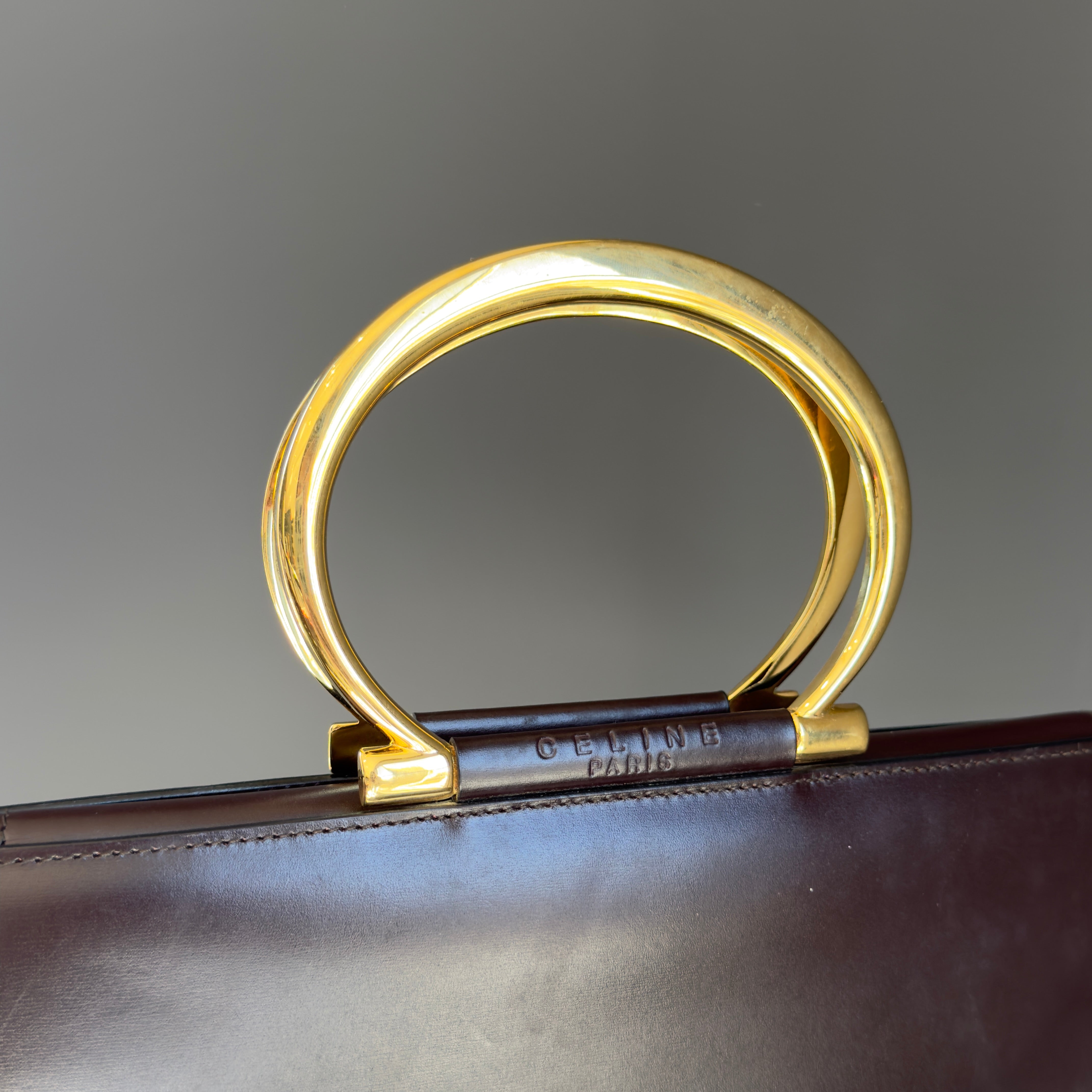 Vintage Celine Leather Top Handle -  Replica Handbags 