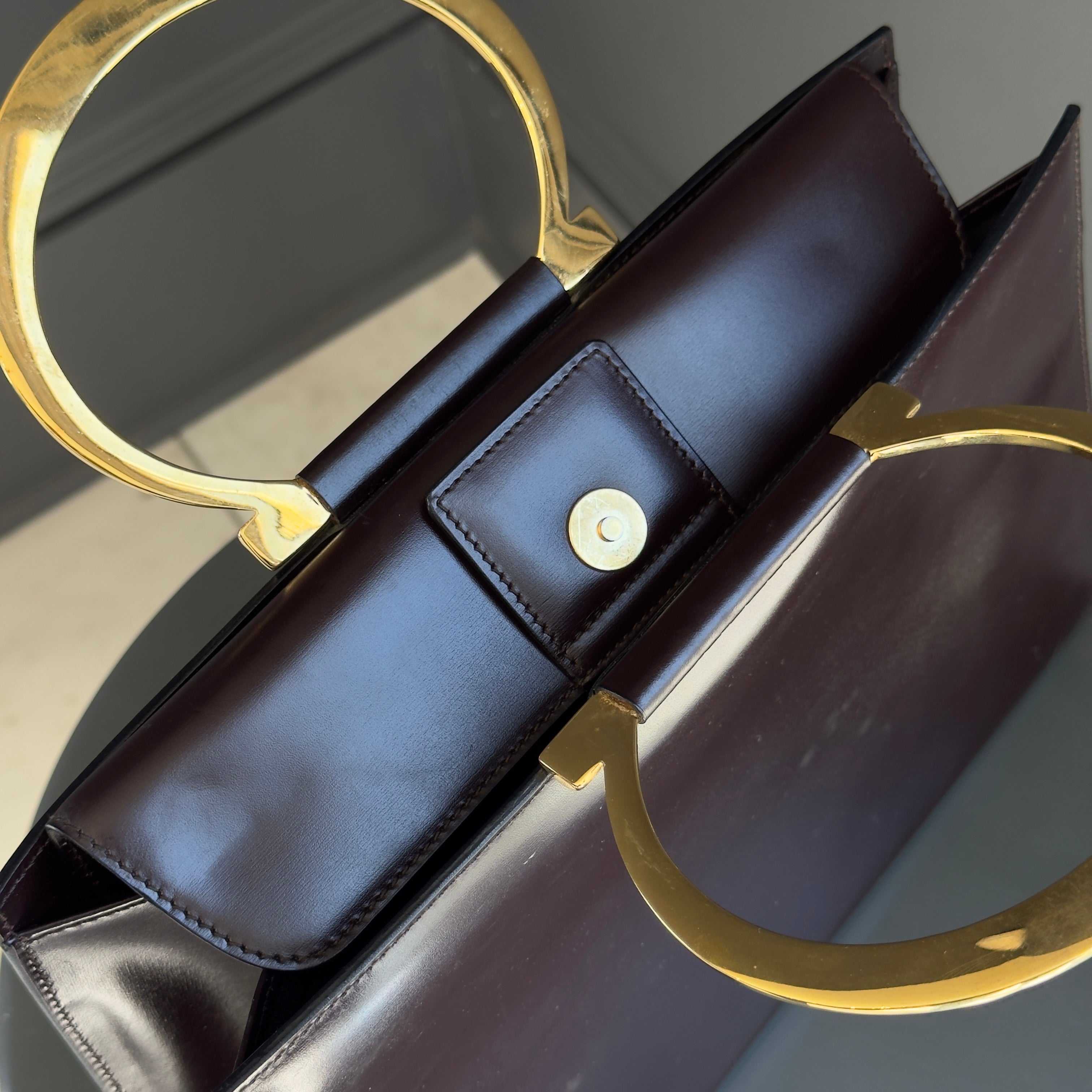 Vintage Celine Leather Top Handle -  Replica Handbags 