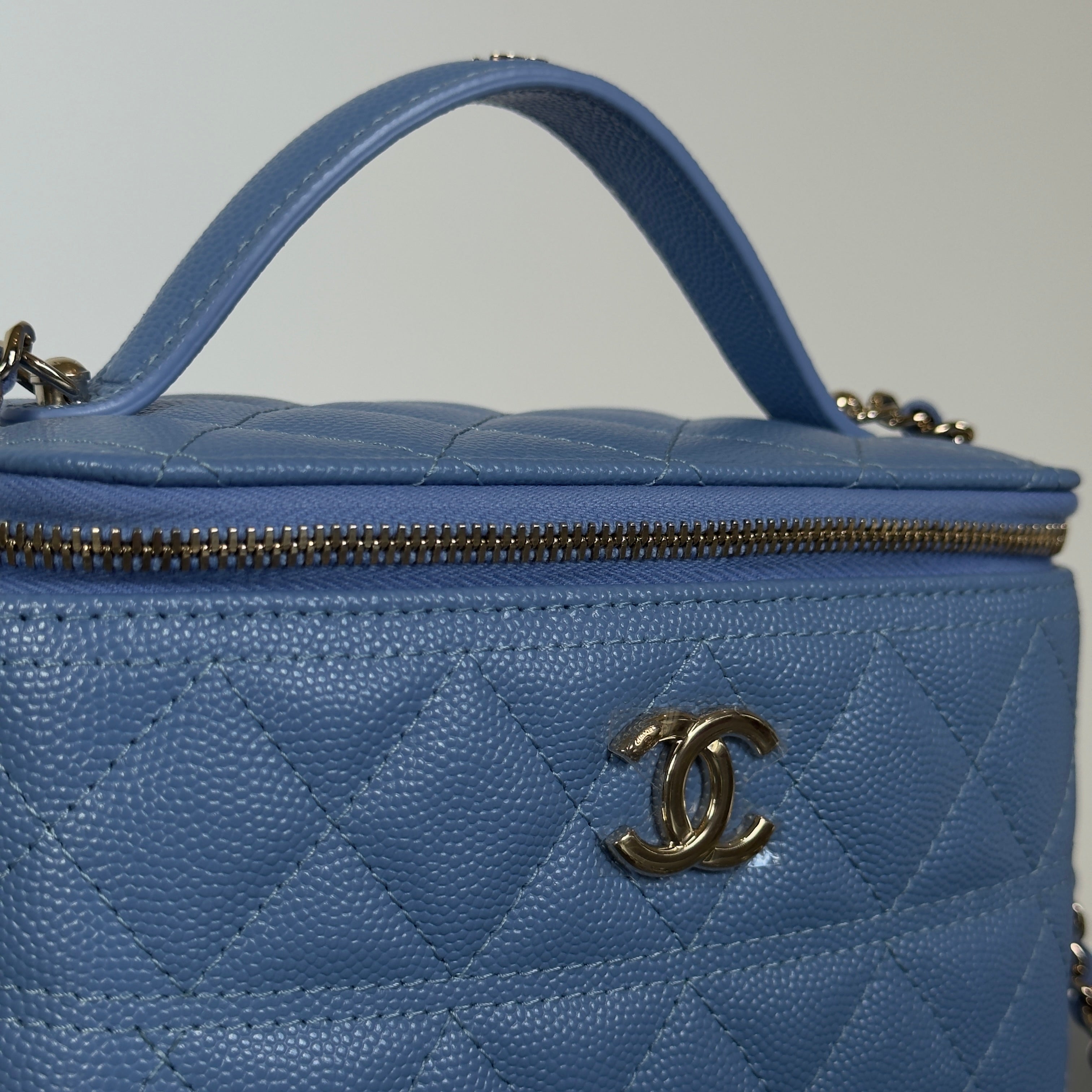 Chanel Long Vanity With Chain In Grained Calfskin and Gold Hardware - Replica Handbags