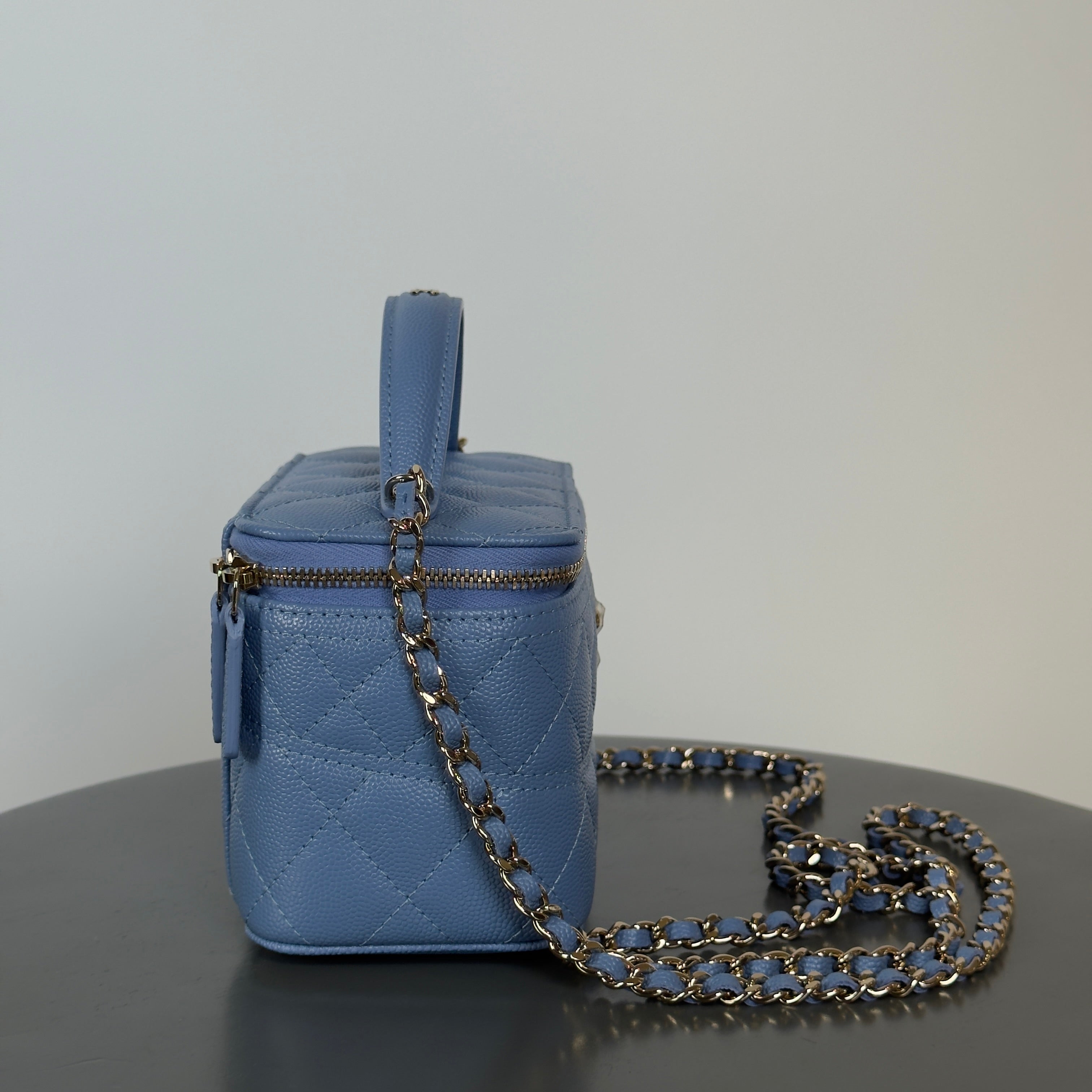 Chanel Long Vanity With Chain In Grained Calfskin and Gold Hardware - Replica Handbags