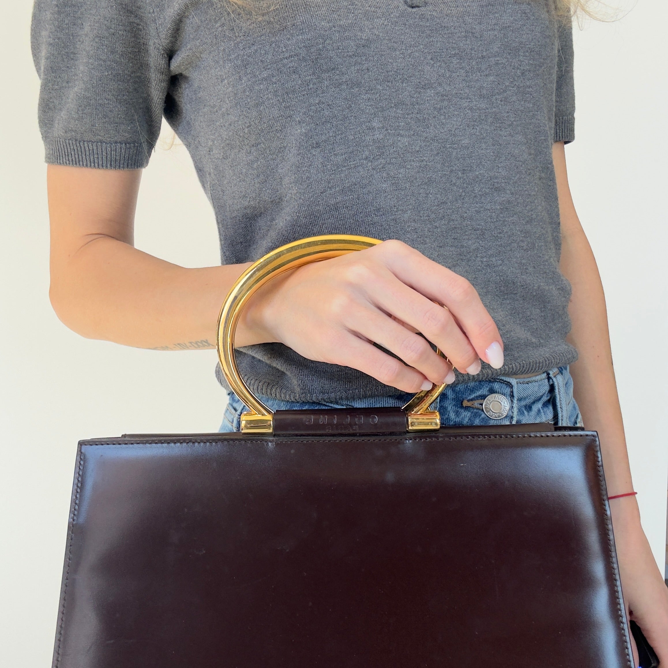 Vintage Celine Leather Top Handle - Replica Handbags