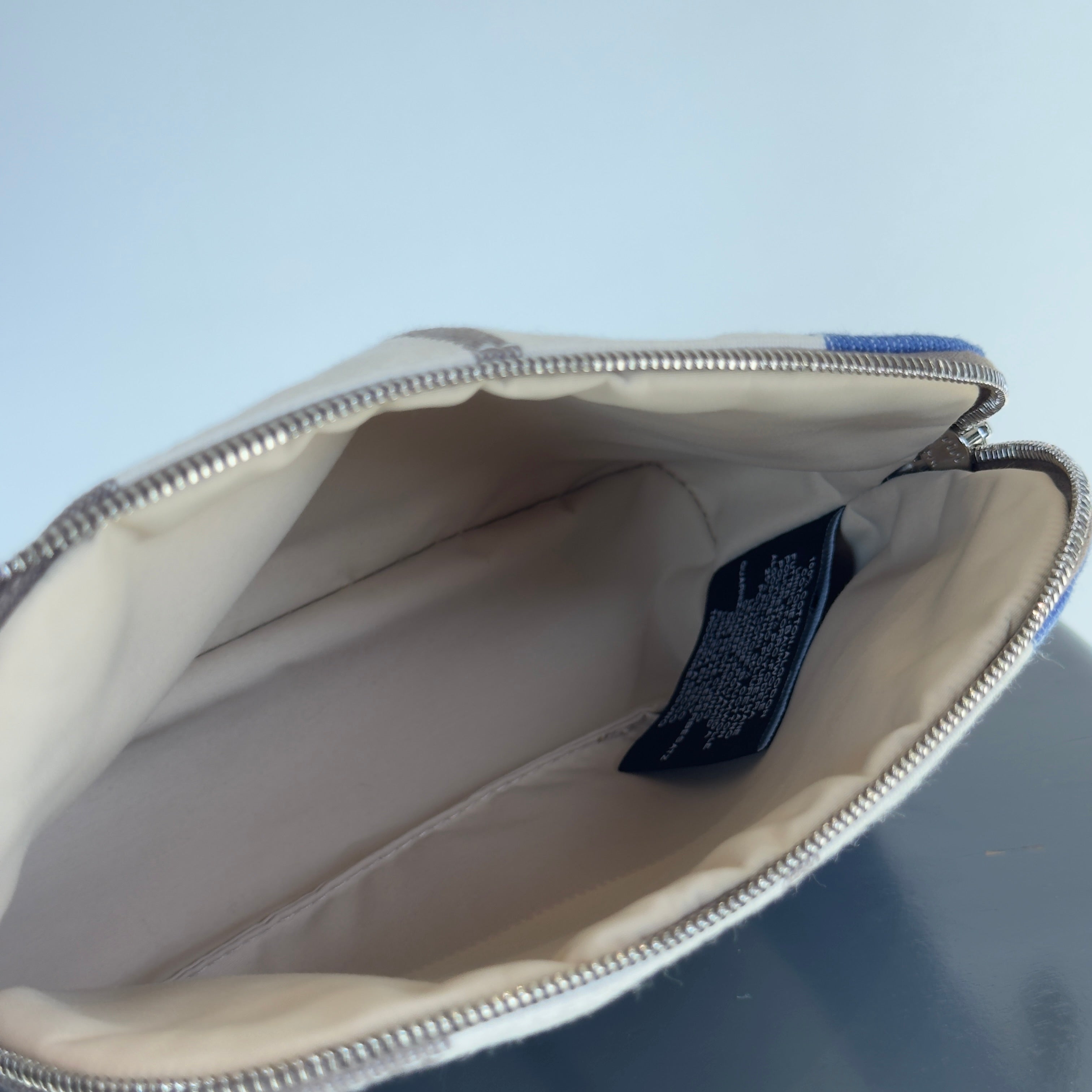 Hermes Bolide Rayures Rocabar Travel Case Etoupe/Azur -  Replica Handbags 