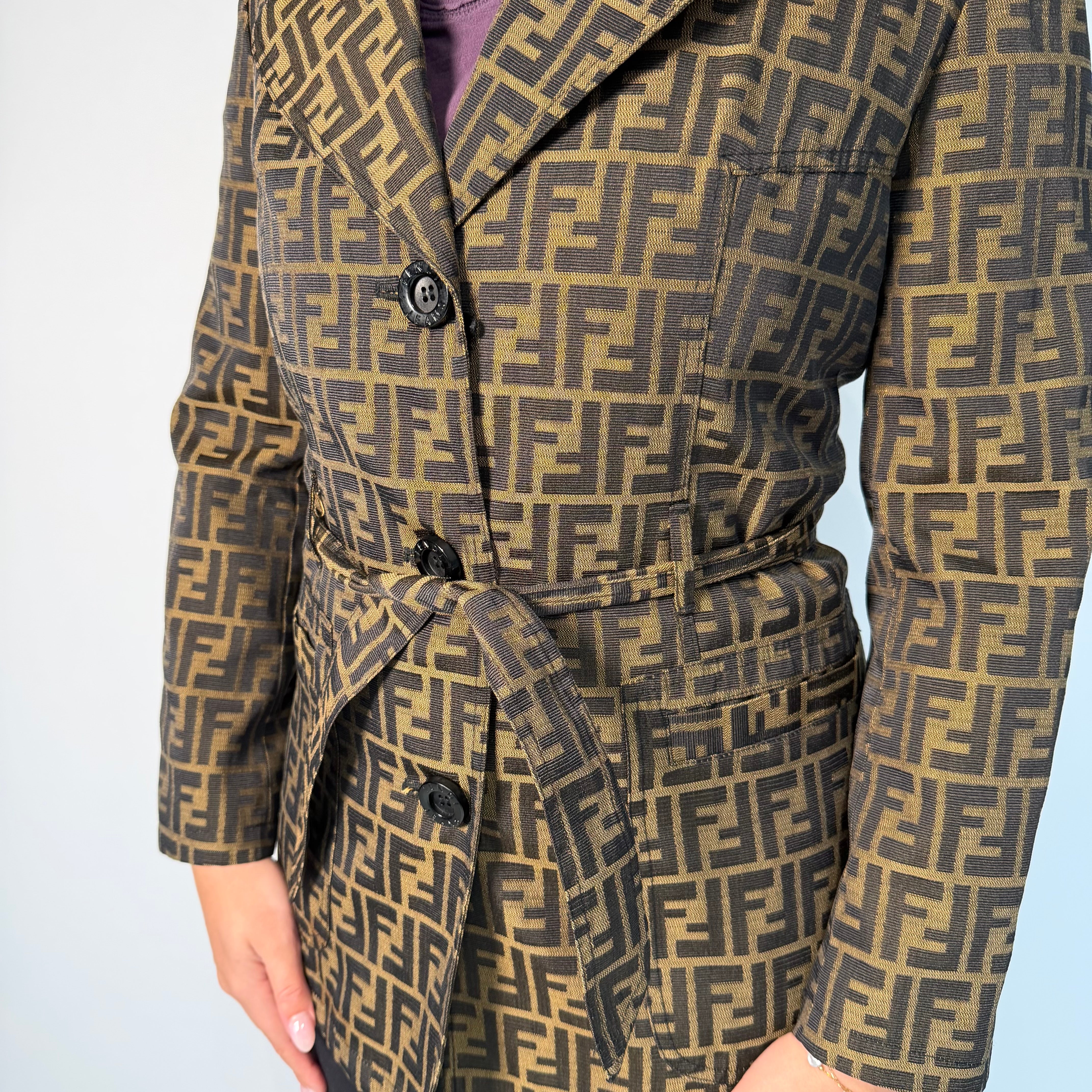 Vintage Fendi FF Zucca Overcoat -  Replica Handbags 