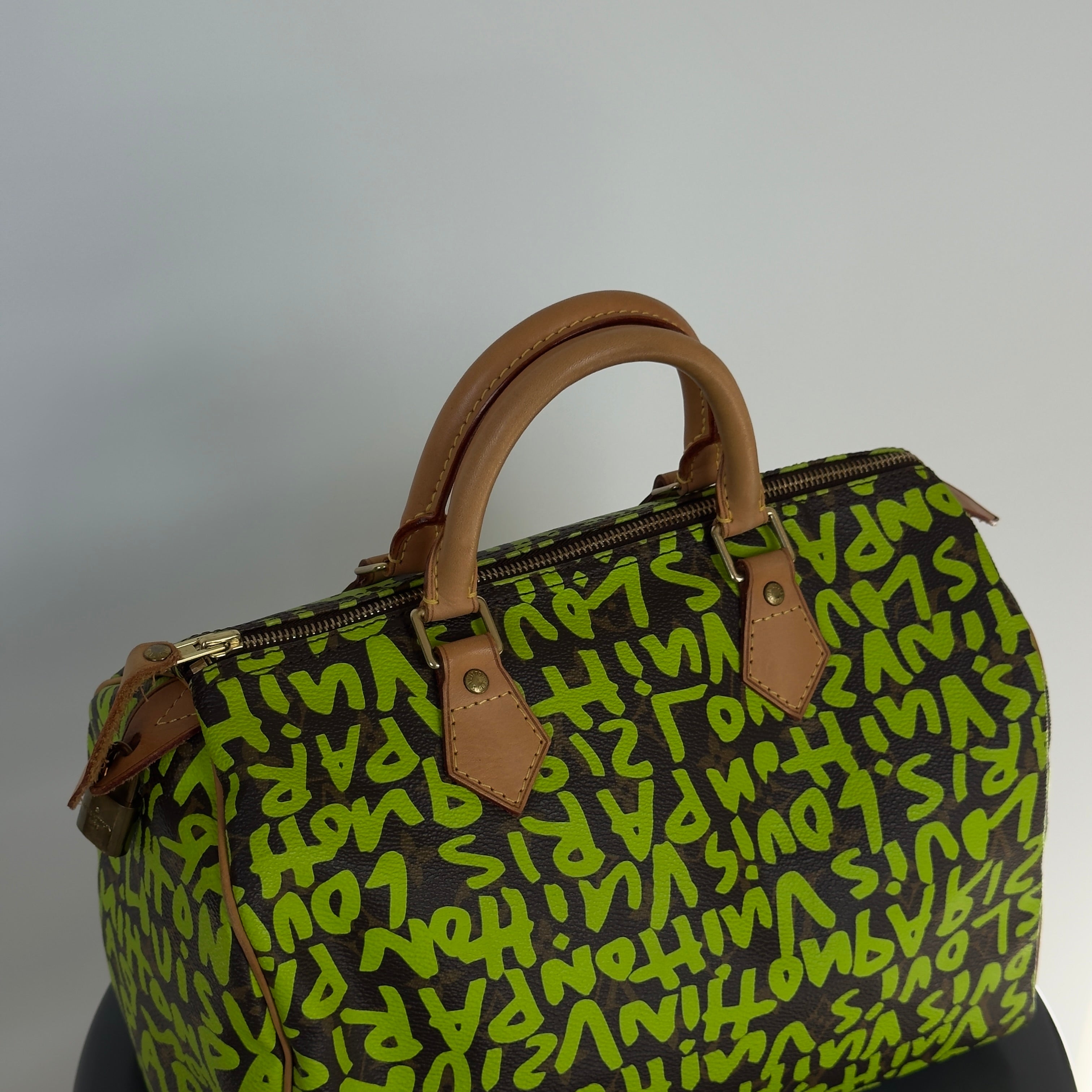 Louis Vuitton Monogram Graffiti Speedy 30 Stephen Sprouse Neon Green - Replica Handbags