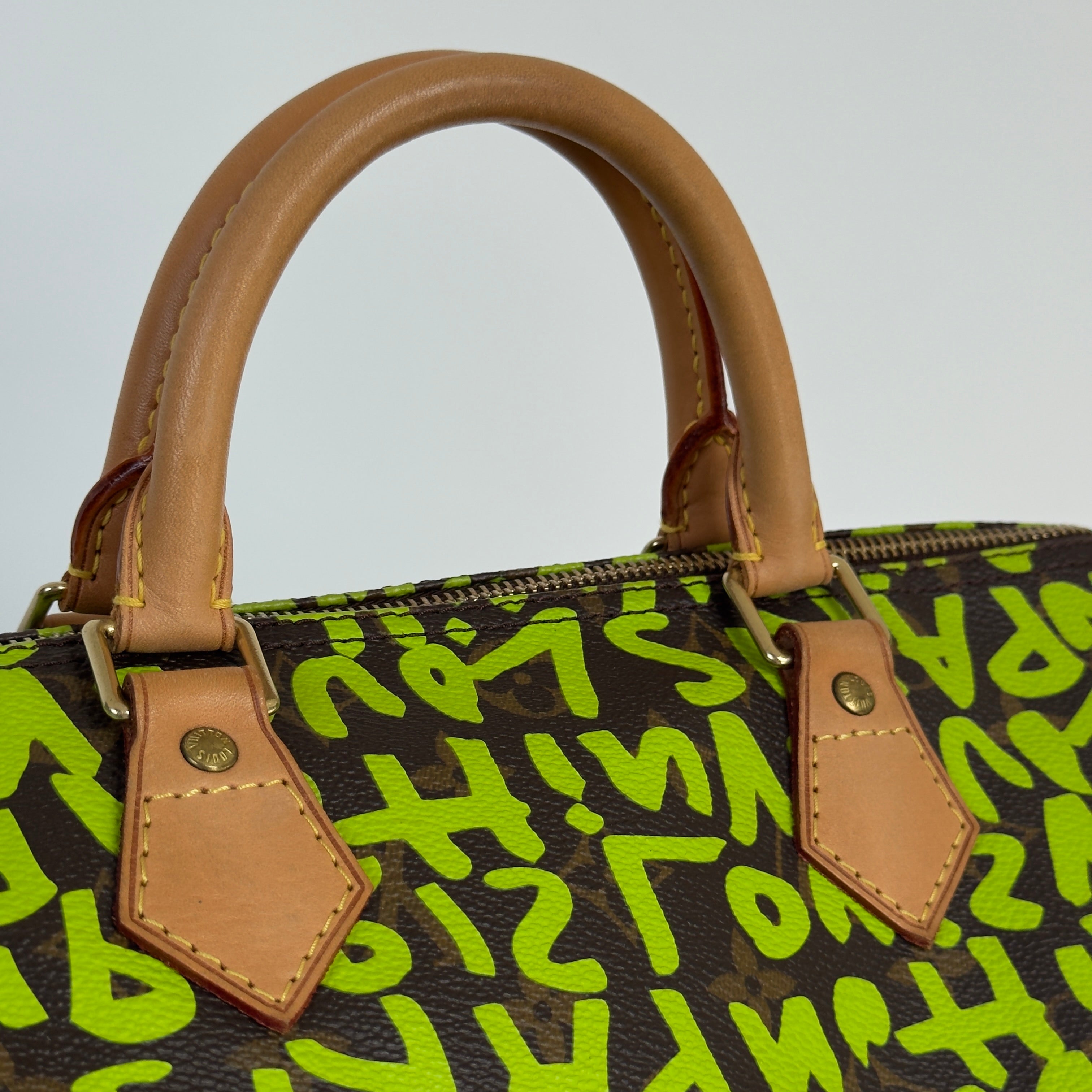 Louis Vuitton Monogram Graffiti Speedy 30 Stephen Sprouse Neon Green - Replica Handbags