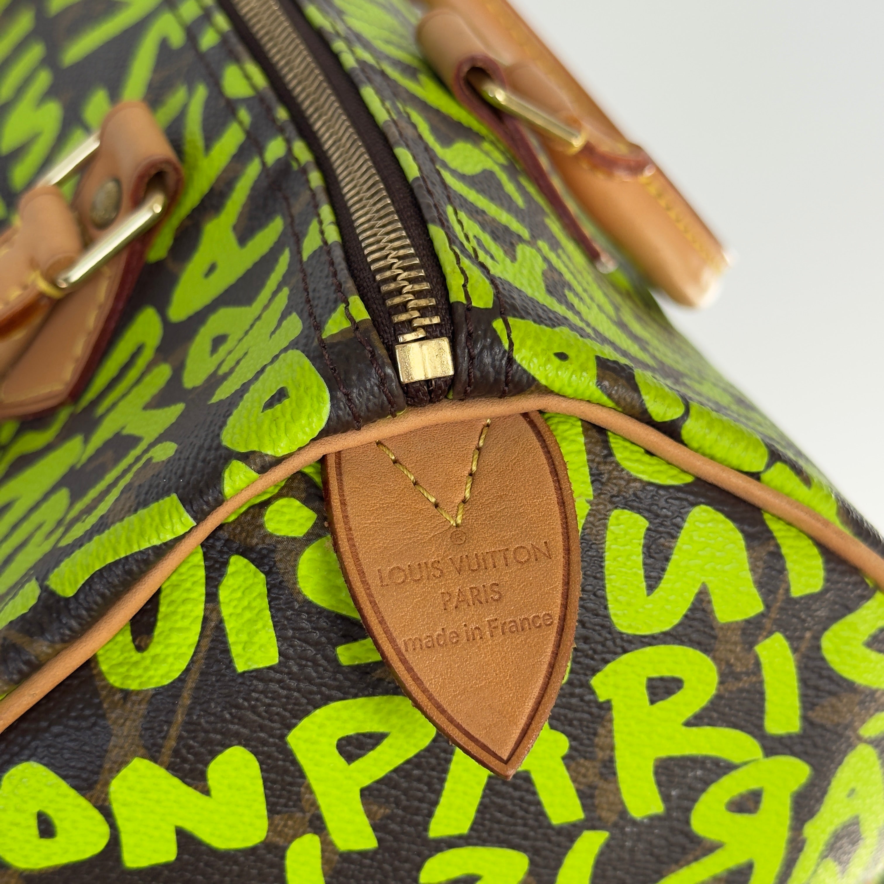 Louis Vuitton Monogram Graffiti Speedy 30 Stephen Sprouse Neon Green - Replica Handbags