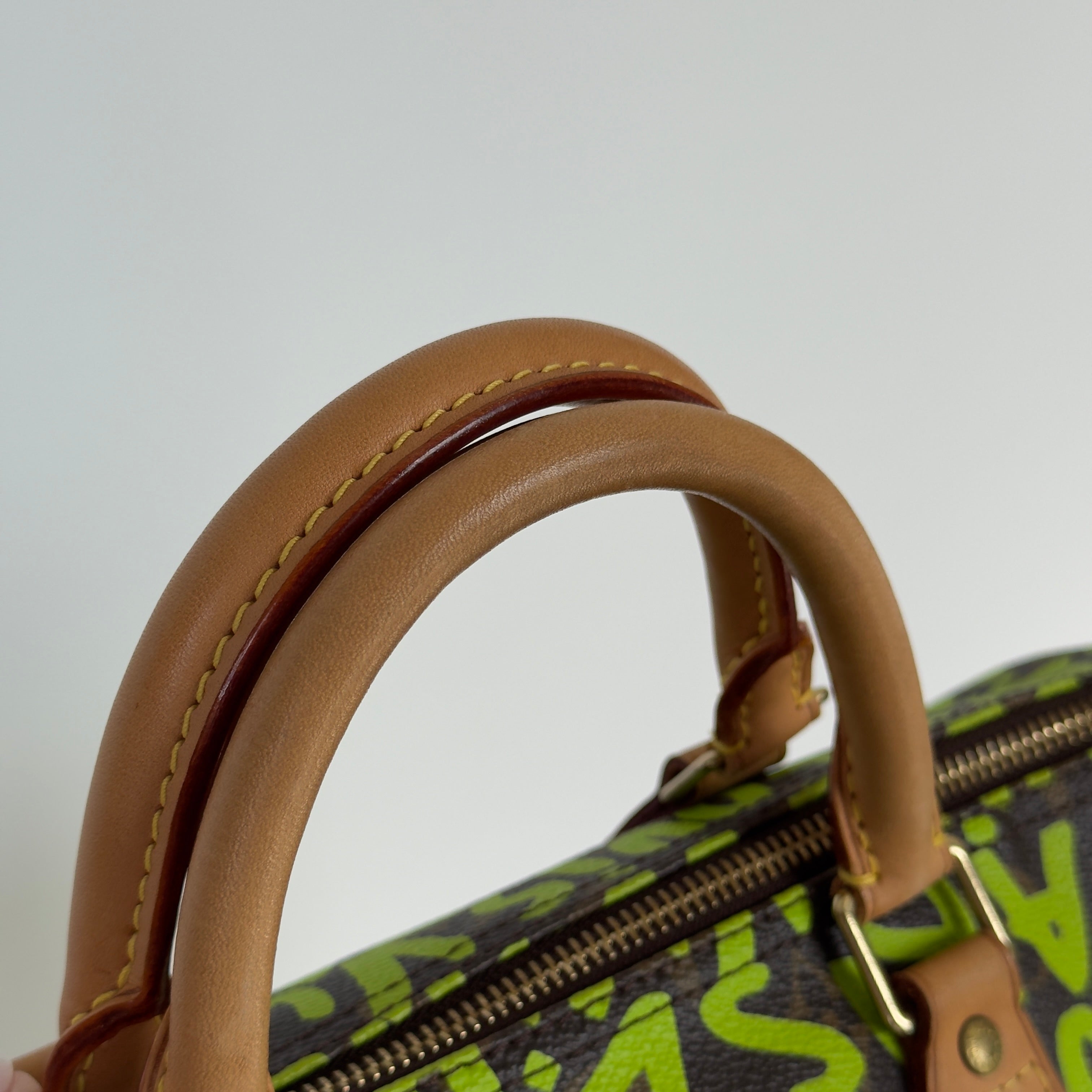 Louis Vuitton Monogram Graffiti Speedy 30 Stephen Sprouse Neon Green - Replica Handbags