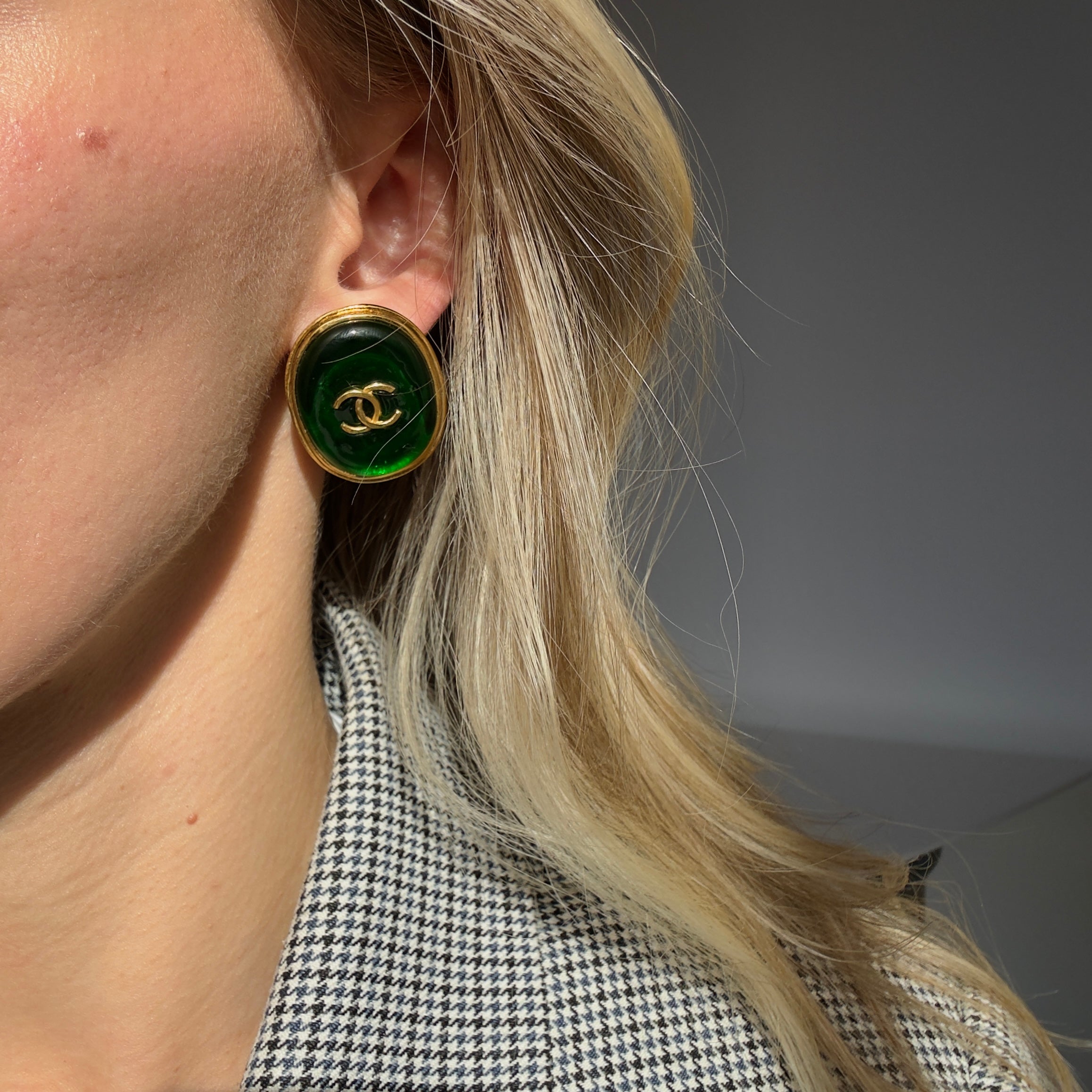 Chanel 1993 Fall CC Gripoix Clip on Earrings - Replica Handbags