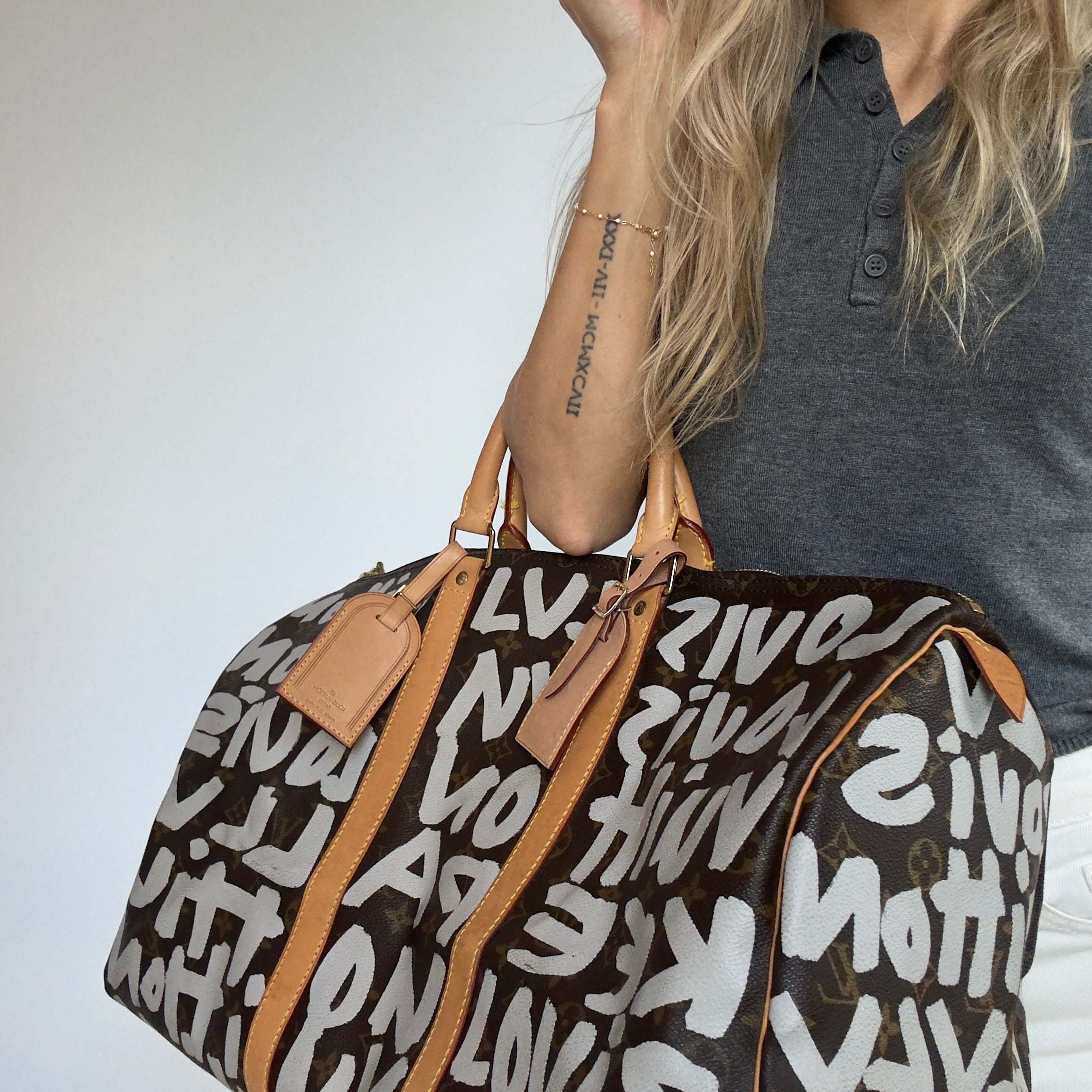 Louis Vuitton Monogram Canvas Keepall Stephen Sprouse Graffiti 50 White -  Replica Handbags 