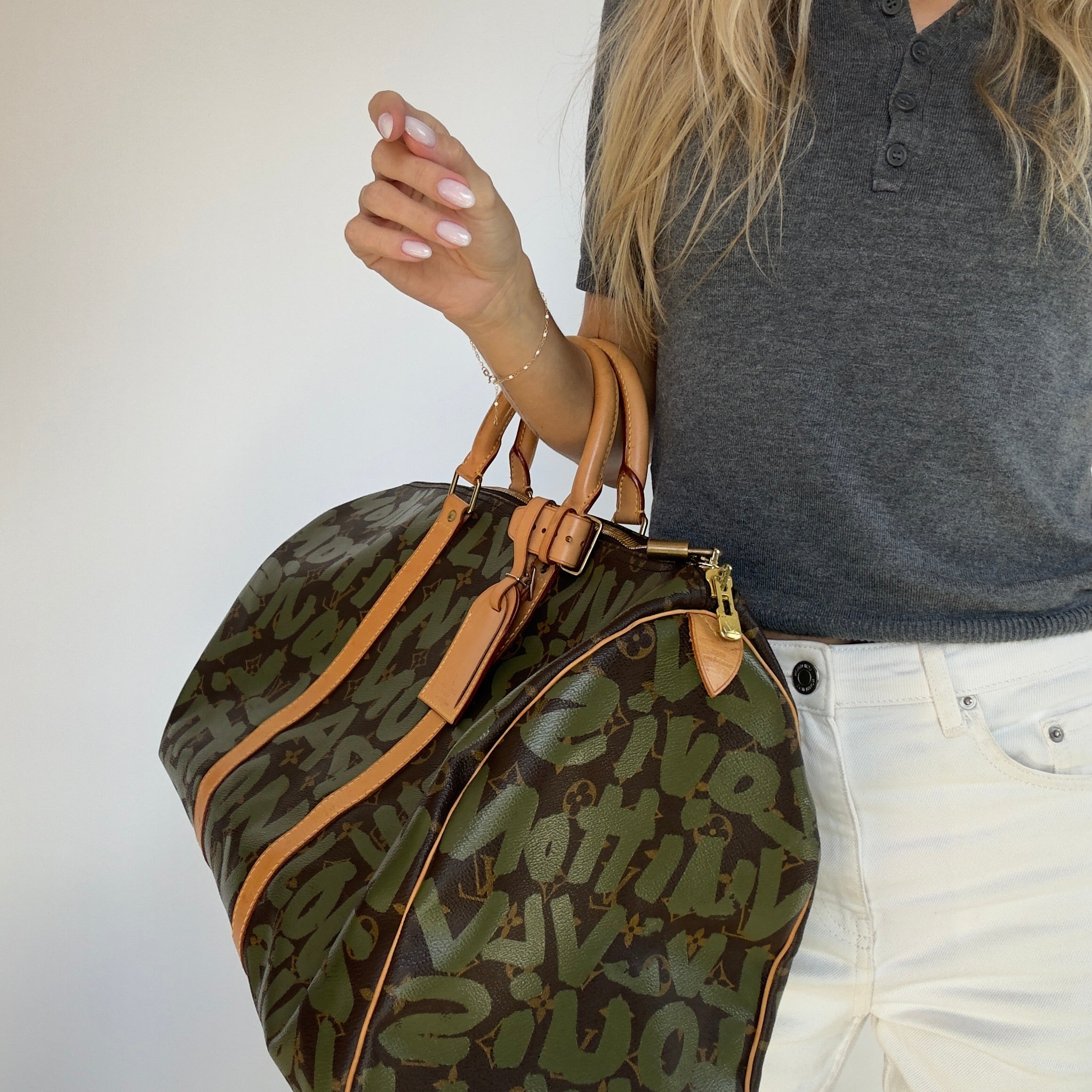 Louis Vuitton Stephen Sprouse Monogram Graffiti Keepall 50 Dark Green - Replica Handbags