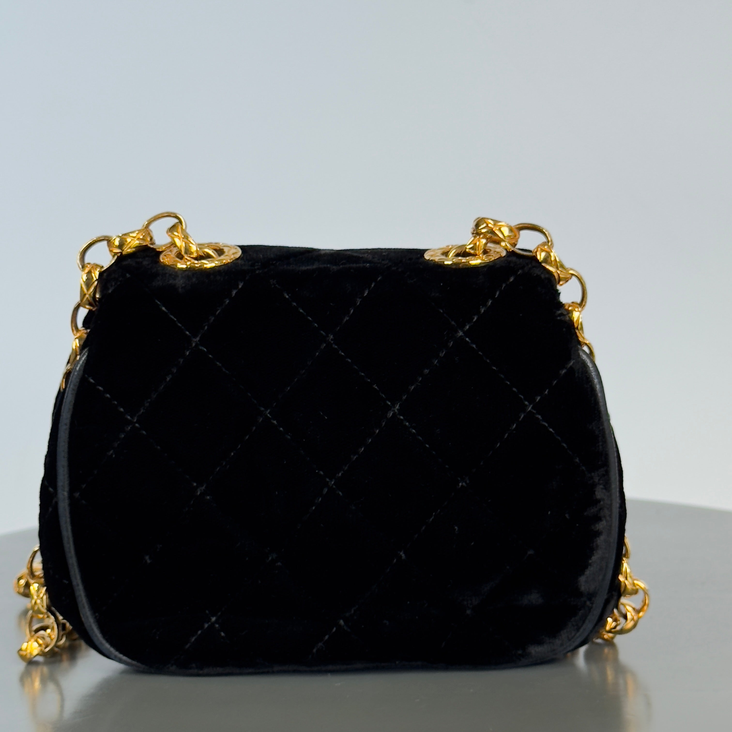 Chanel Quilted CC Velvet Bijoux Chain Crossbody -  Replica Handbags 