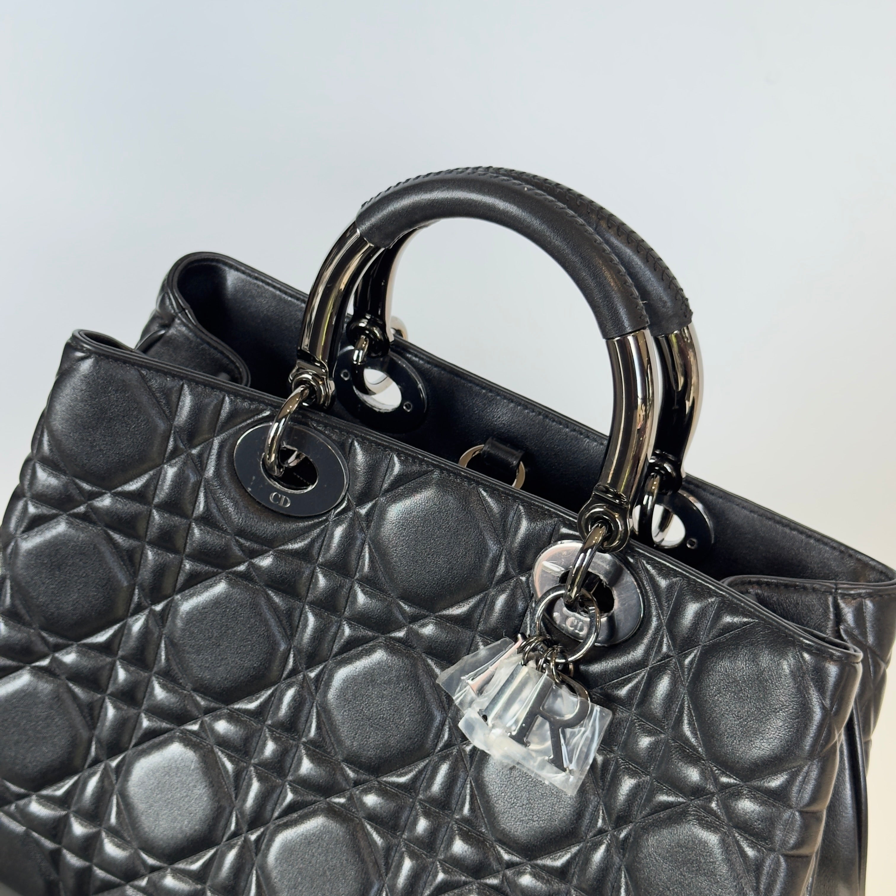 Christian Dior Lady 95.22 Bag Cannage Embossed Leather Large - Replica Handbags