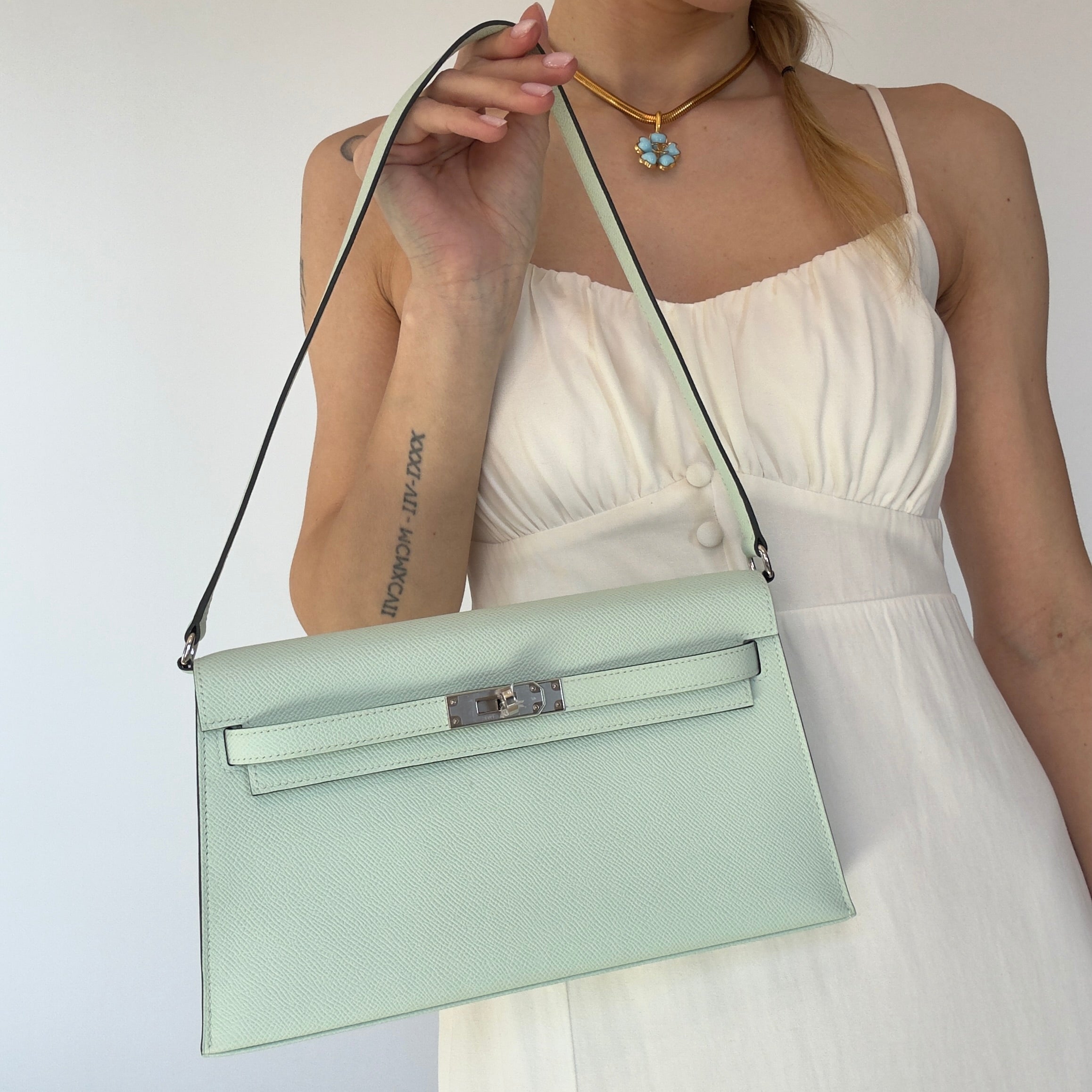 Hermes Kelly Elan Vert Peppermint -  Replica Handbags 