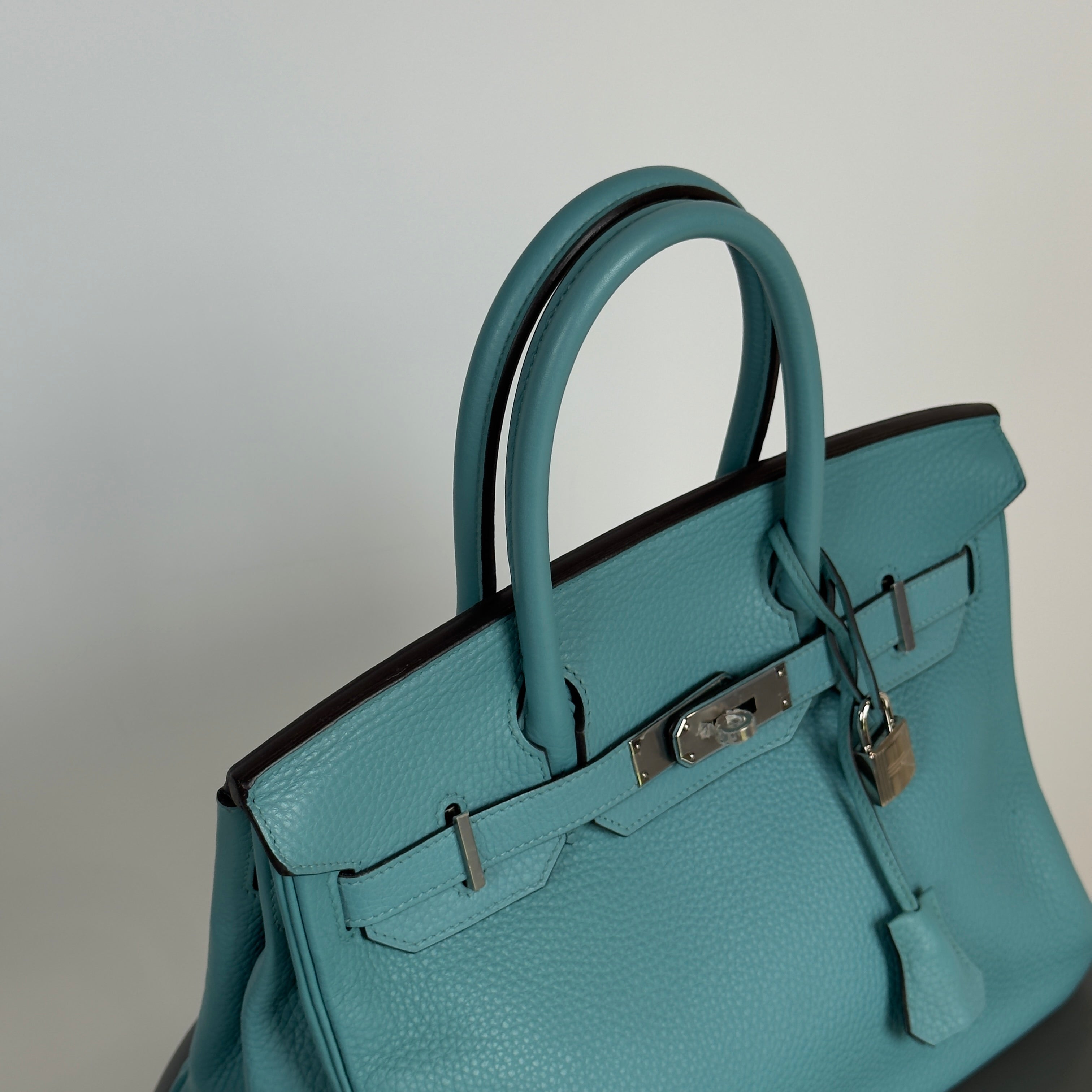 Hermes Birkin Bleu Saint Cyr Togo 30 Palladium Hardware 2015 -  Replica Handbags 