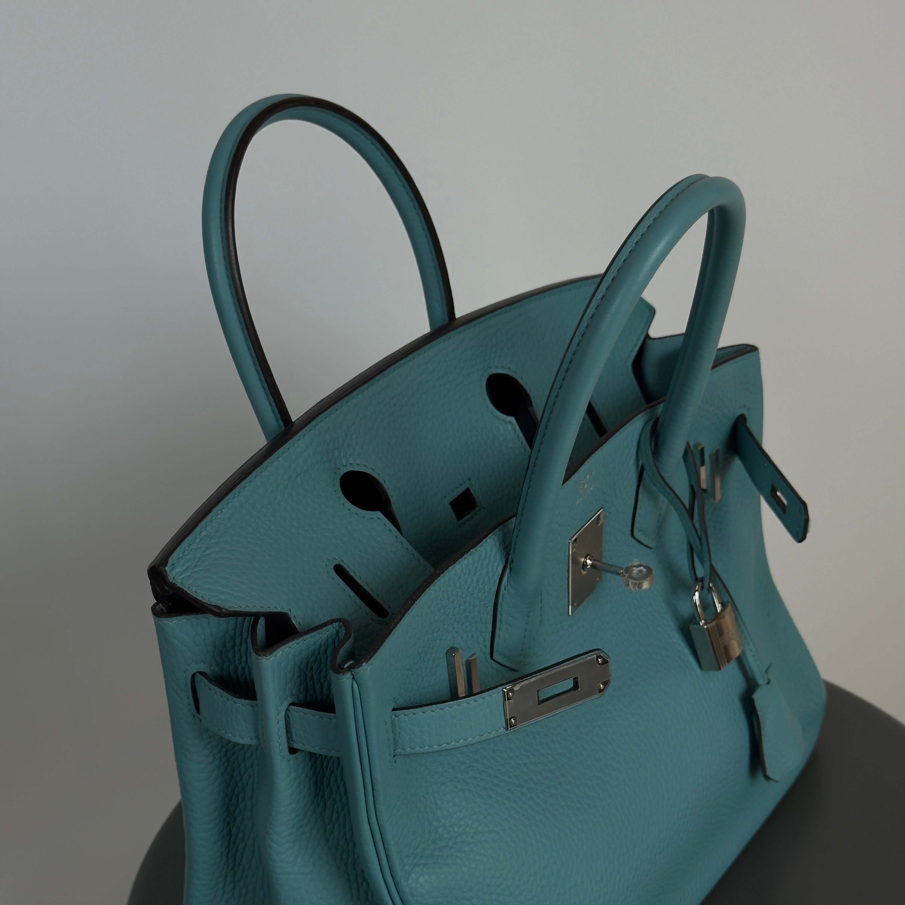 Hermes Birkin Bleu Saint Cyr Togo 30 Palladium Hardware 2015 - Replica Handbags