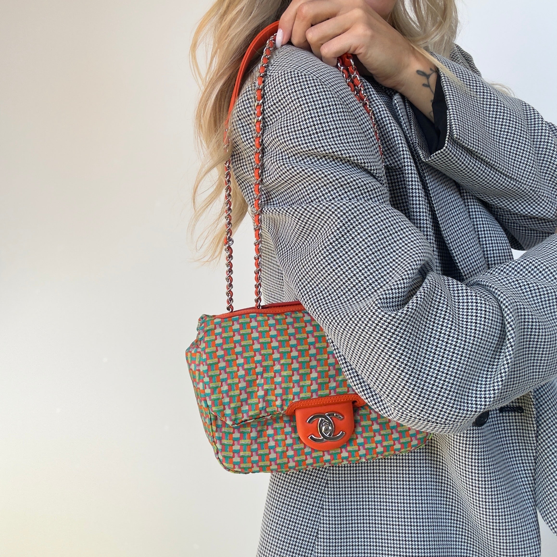 Chanel Coco Rain Rectangle Bag Orange -  Replica Handbags 