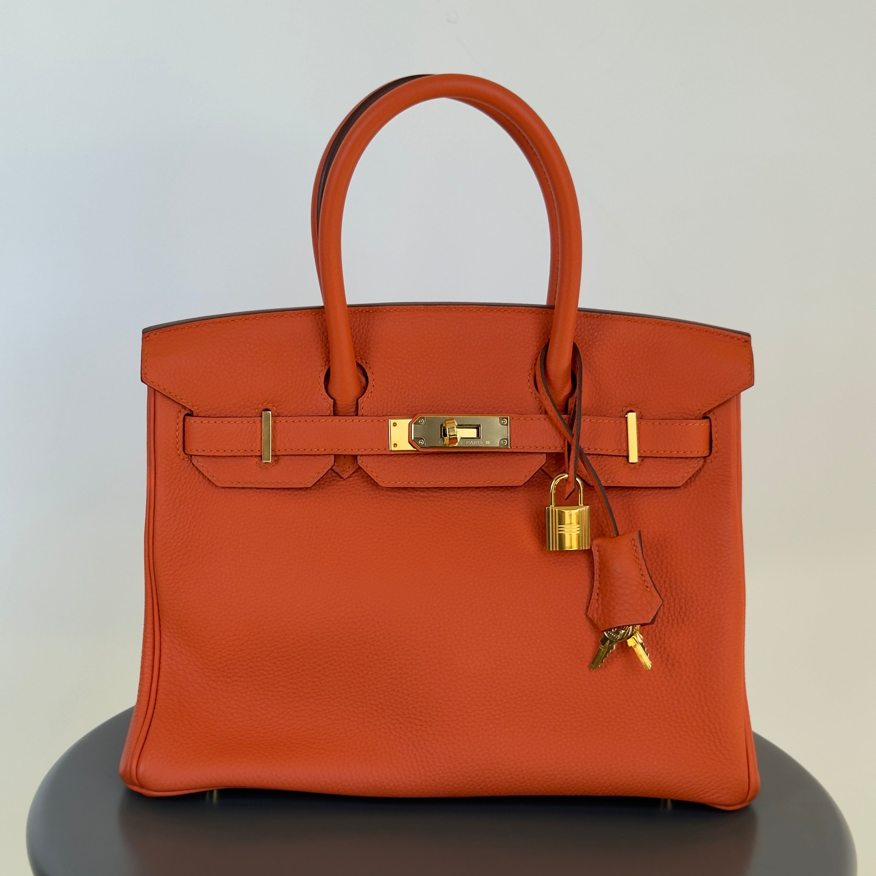 Hermes Birkin 30 Feu Togo Gold Hardware 2017 -  Replica Handbags 