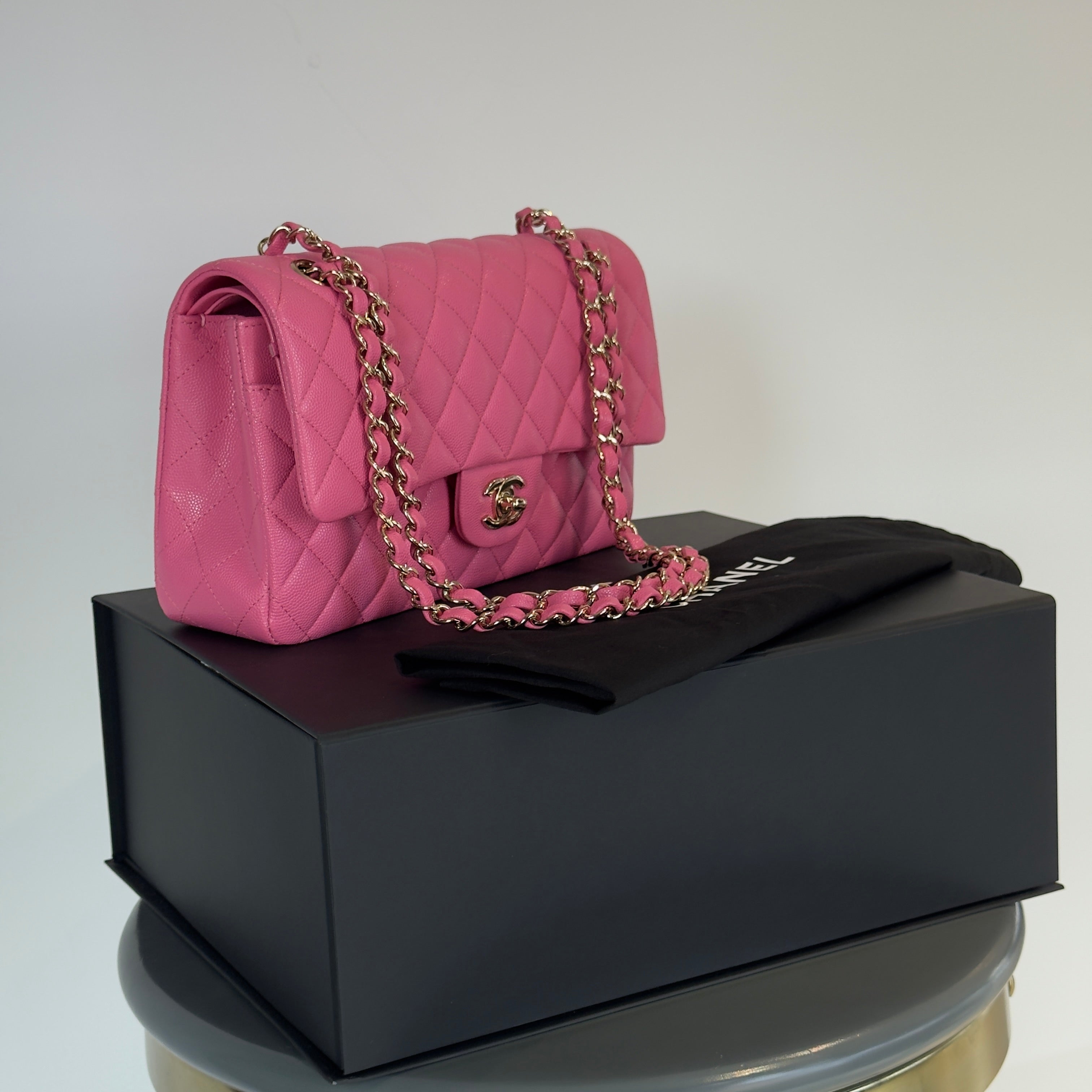 Chanel Pink Medium Double Flap - Replica Handbags