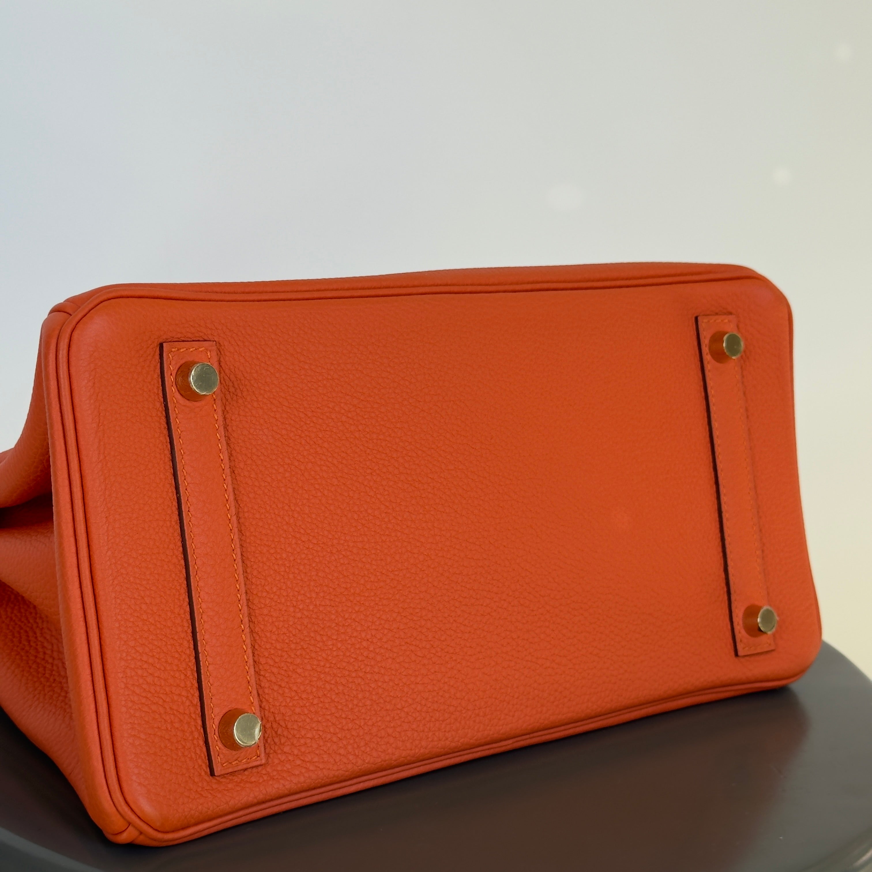 Hermes Birkin 30 Feu Togo Gold Hardware 2017 -  Replica Handbags 