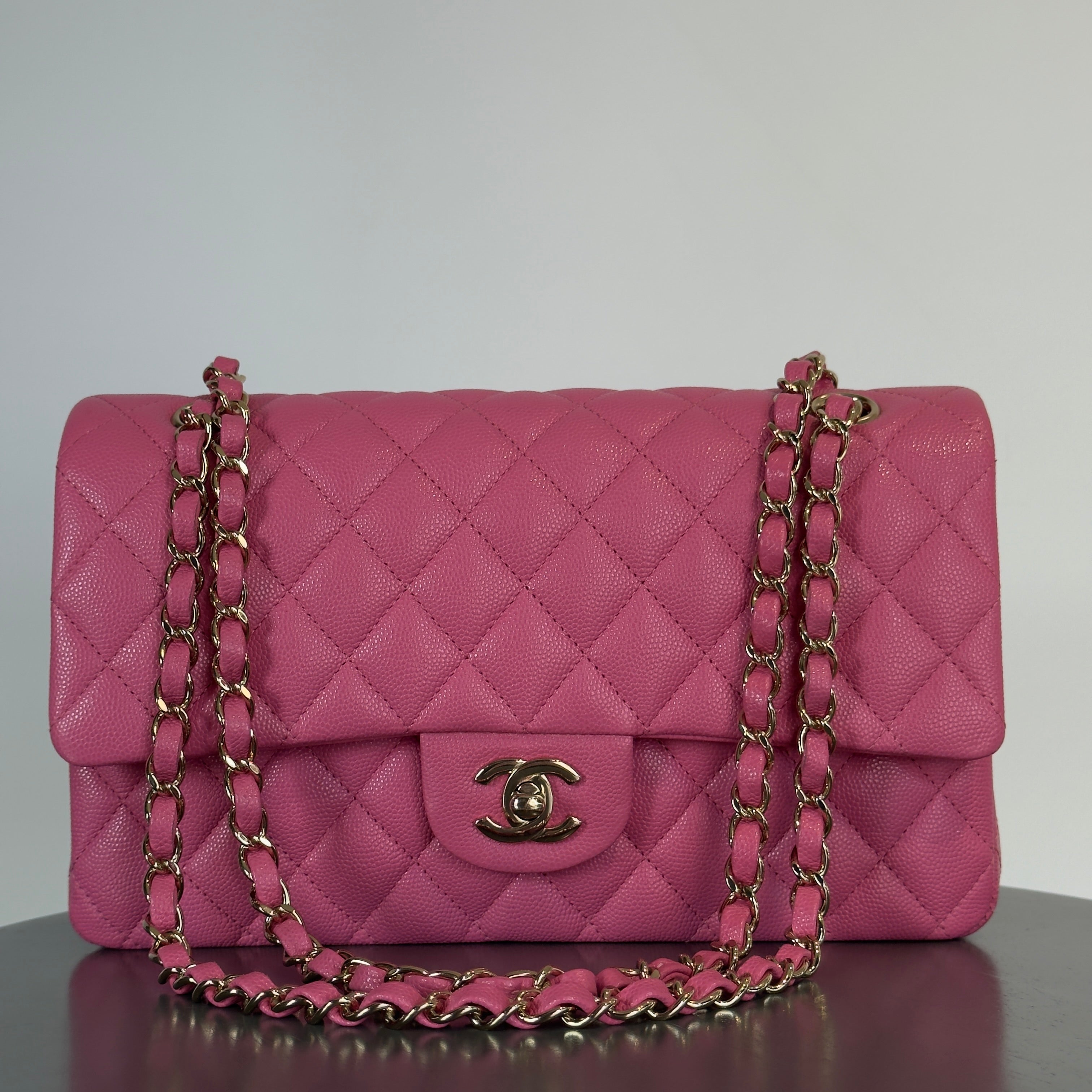 Chanel Pink Medium Double Flap - Replica Handbags