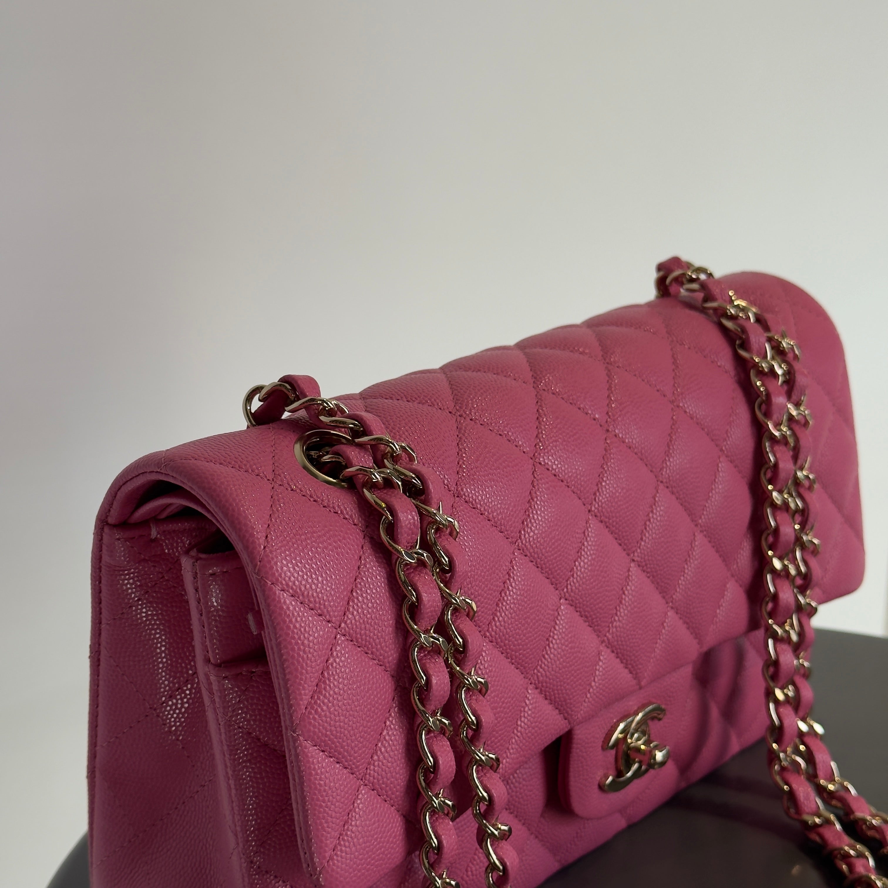 Chanel Pink Medium Double Flap -  Replica Handbags 