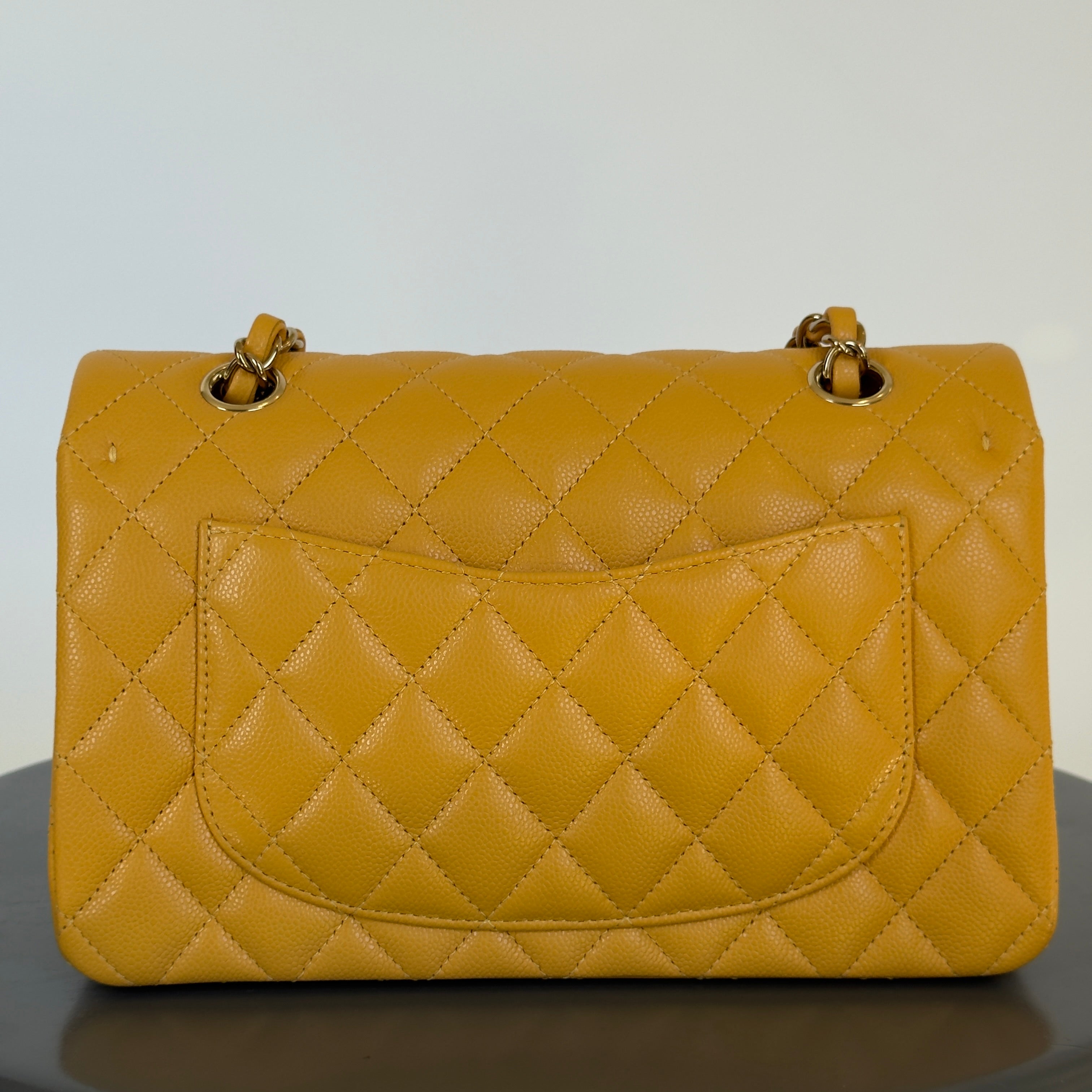 Chanel Double Flap Yellow Caviar - Replica Handbags
