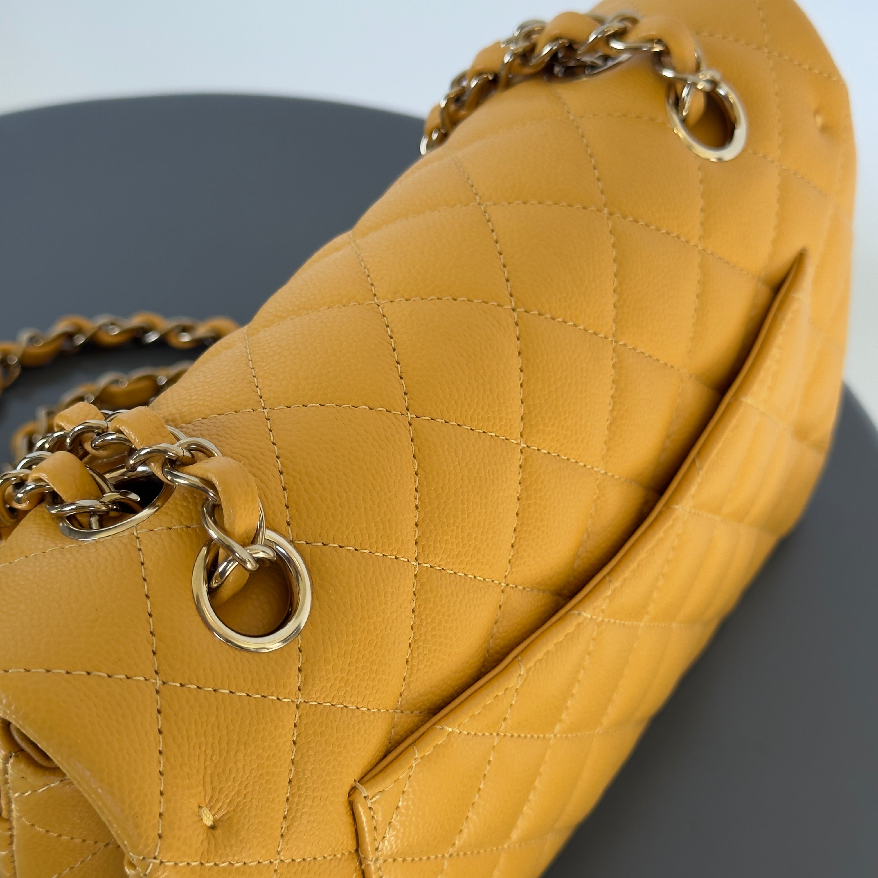 Chanel Double Flap Yellow Caviar - Replica Handbags