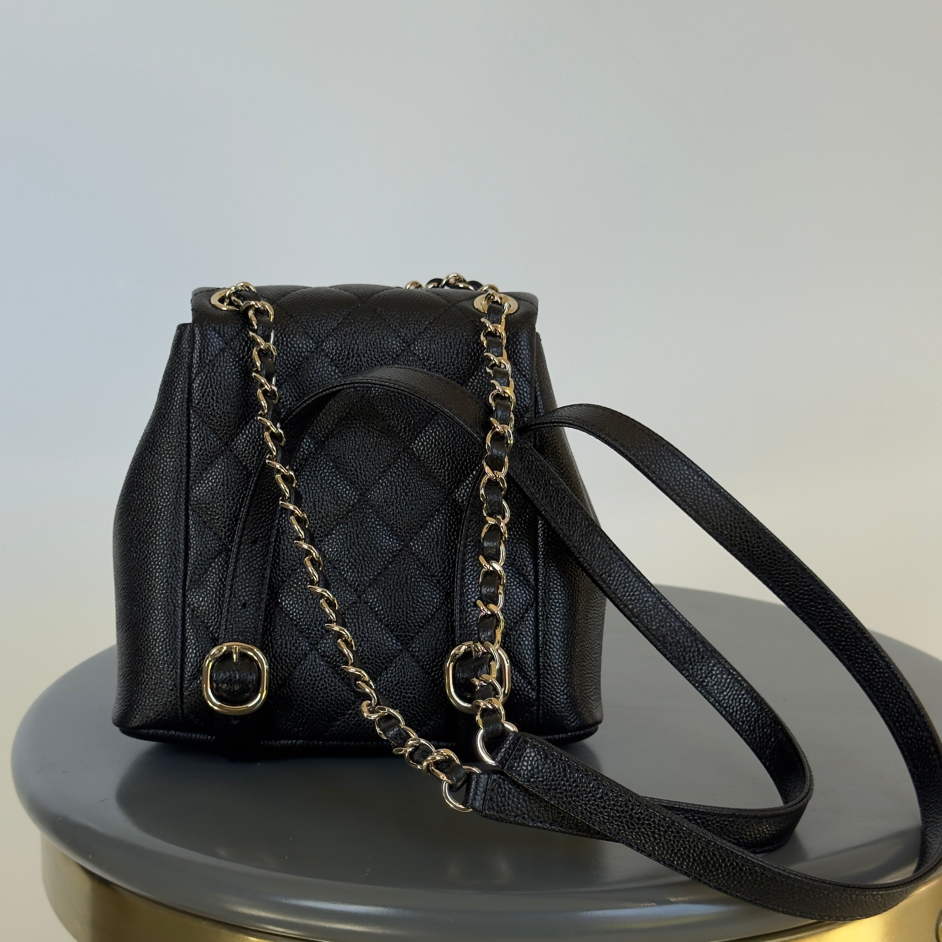 Chanel Duma Backpack Black Caviar Leather - Replica Handbags