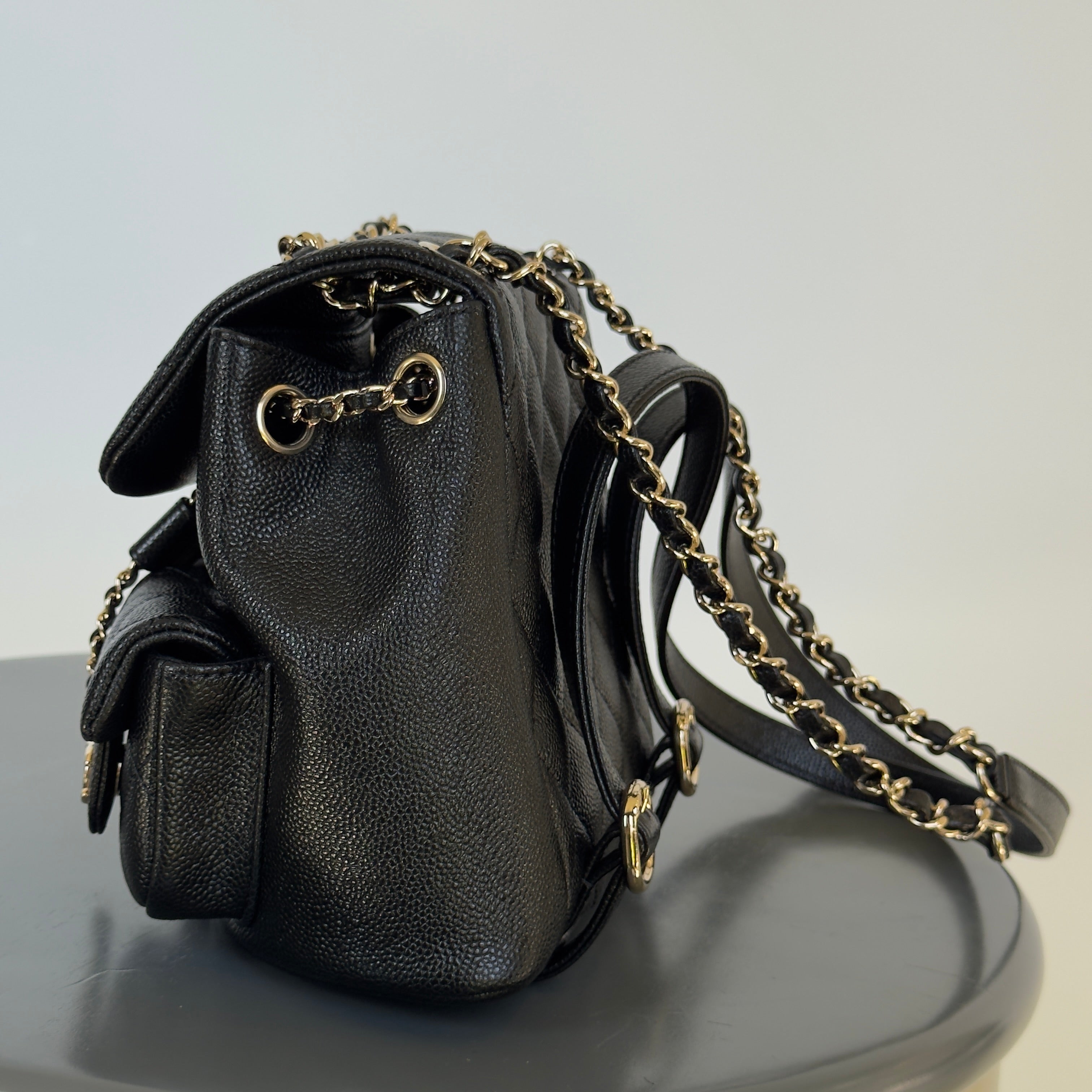 Chanel Duma Backpack Black Caviar Leather - Replica Handbags